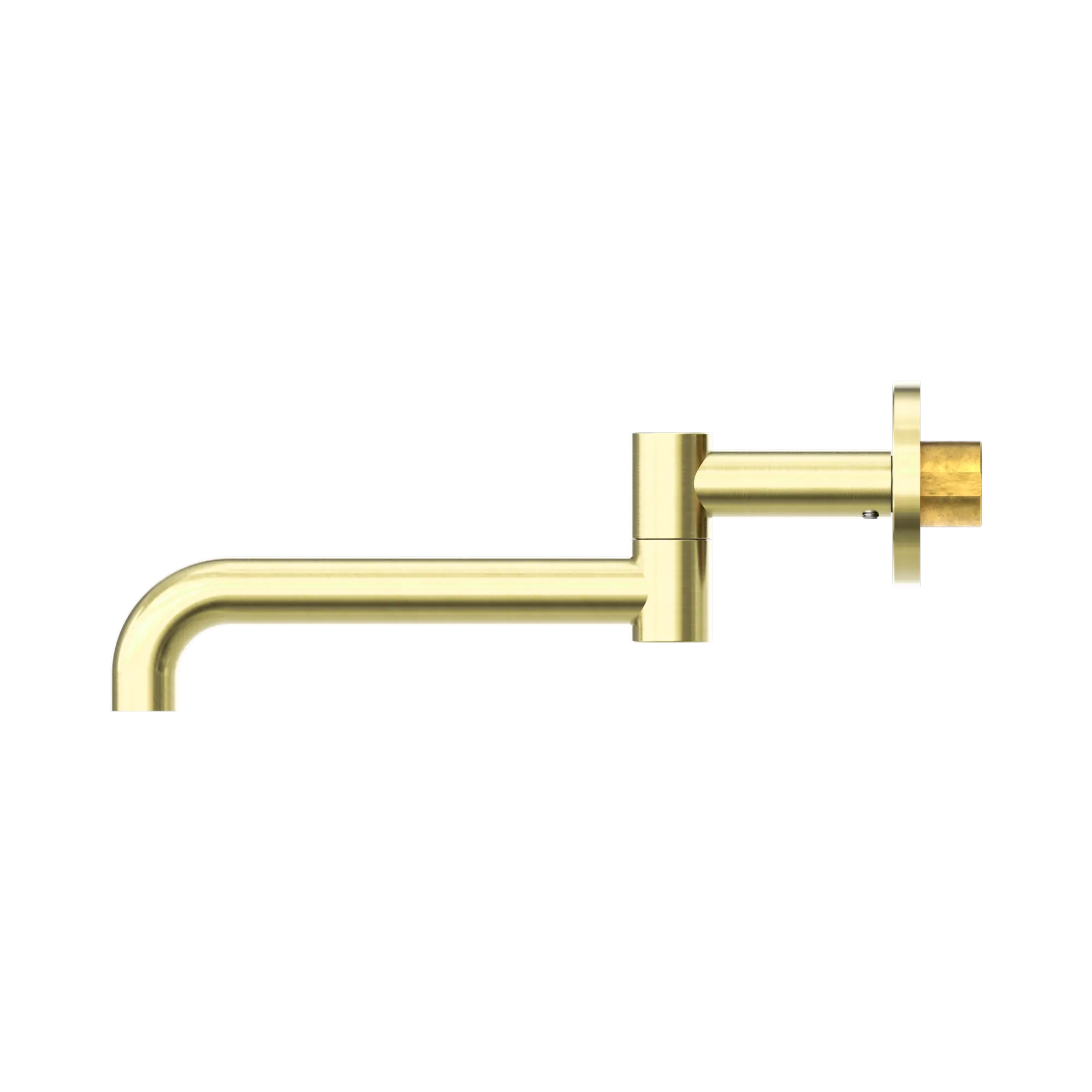 NR221903 GBG Mecca Wall Mounted Swivel Bath Spout Only 225mm Brushed Gold image 3