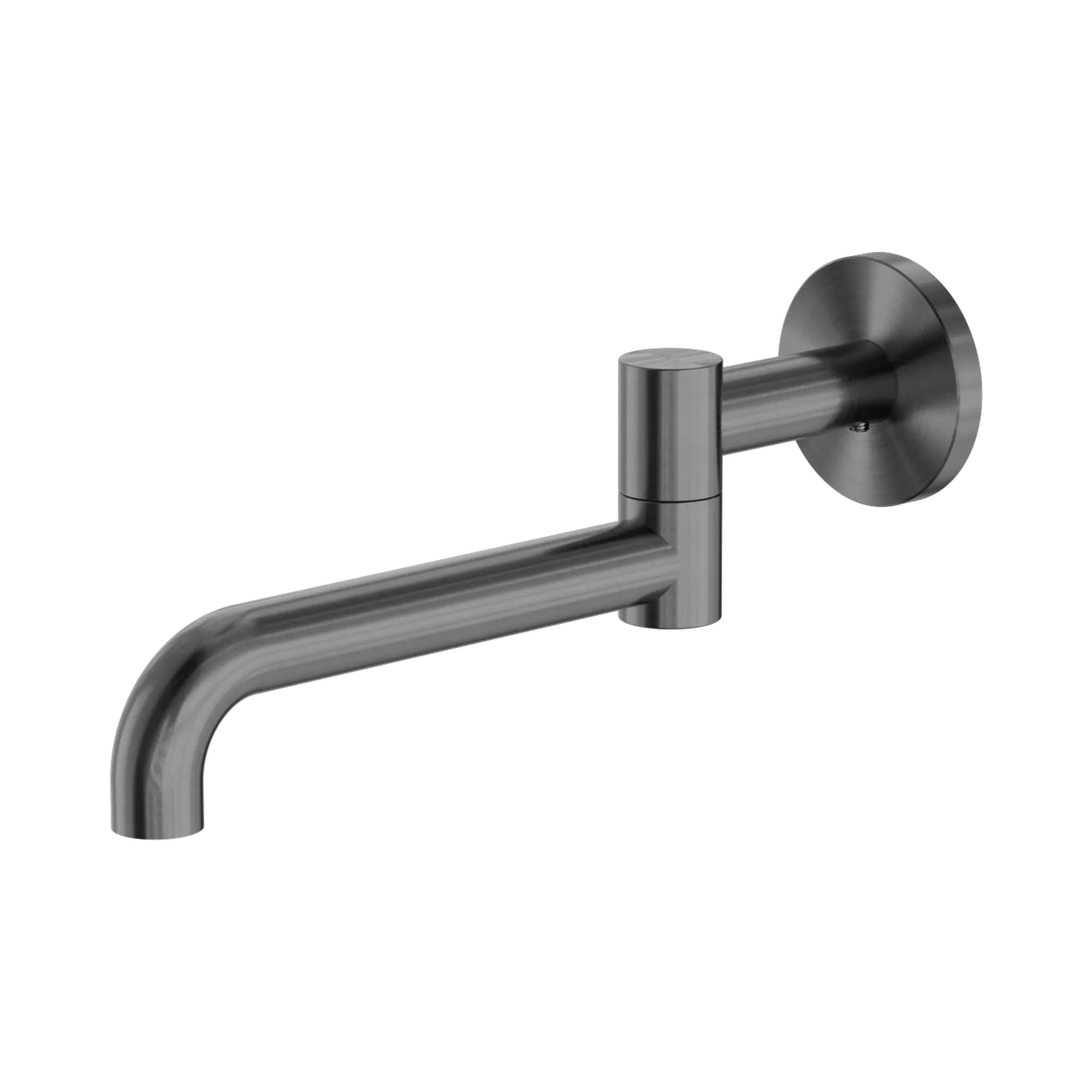 NR221903 GGM Mecca Wall Mounted Swivel Bath Spout Only 225mm Gun Metal image 1