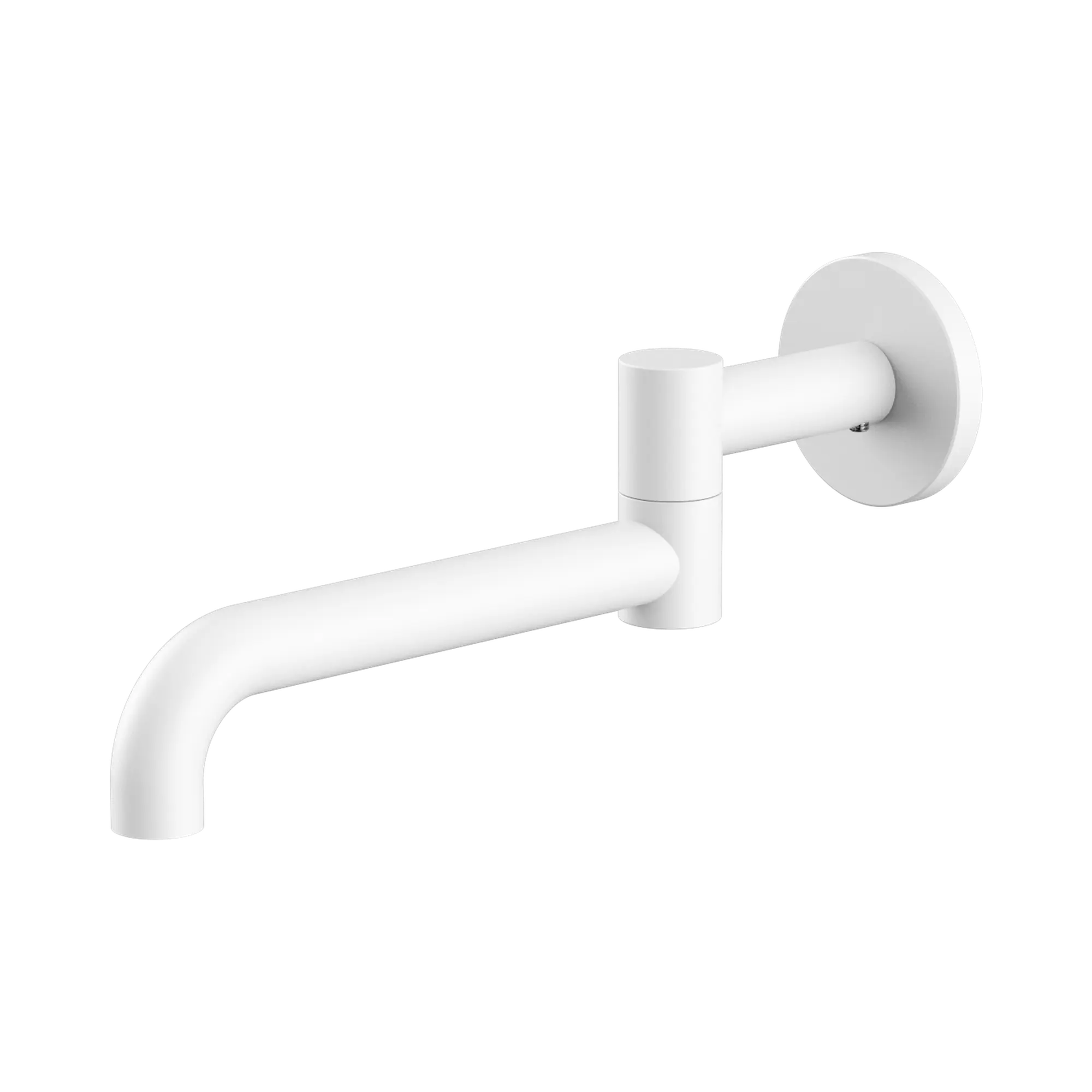 NR221903 GMW Mecca Wall Mounted Swivel Bath Spout Only 225mm Matte White image 1