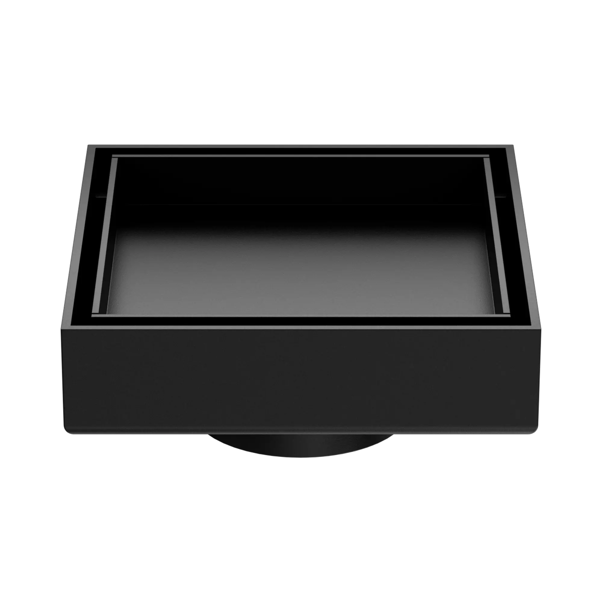 NRFW006 MB 100mm Square Tile Insert Floor Waste 50mm Outlet Matte Black image 1