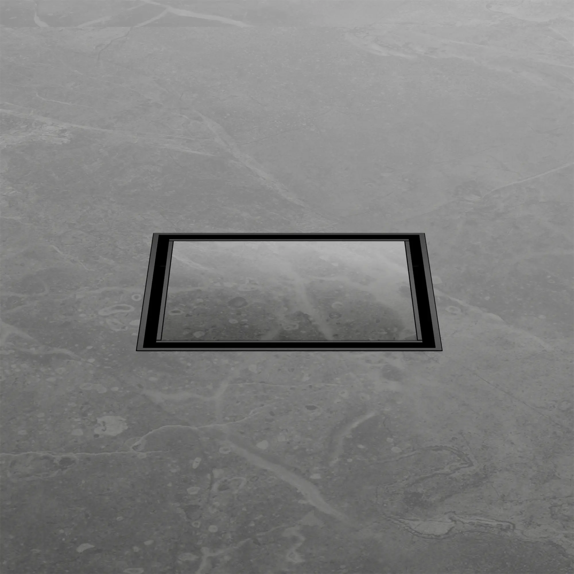 NRFW006 MB 100mm Square Tile Insert Floor Waste 50mm Outlet Matte Black image 3