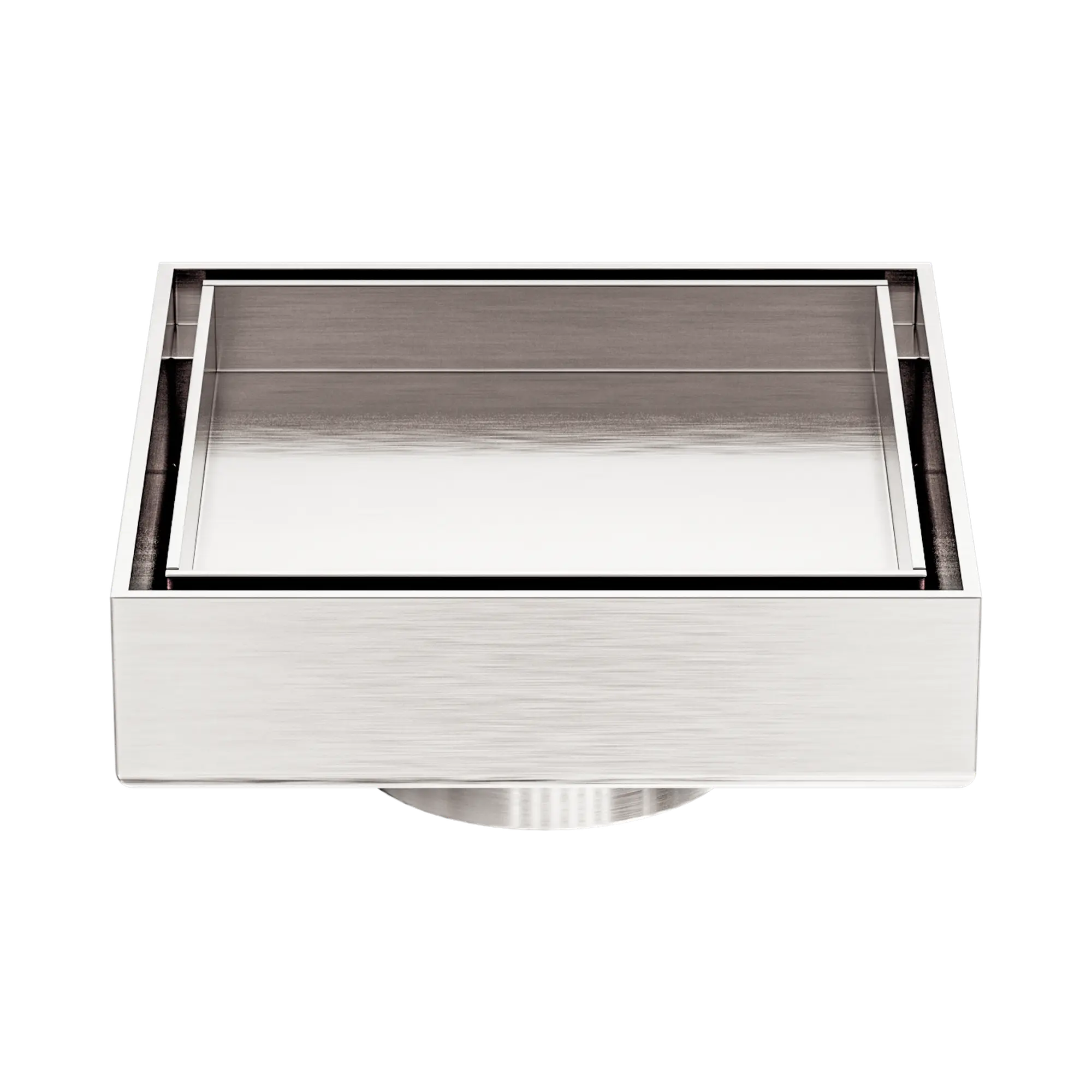 NRFW006 BN 100mm Square Tile Insert Floor Waste 50mm Outlet Brushed Nickel image 1