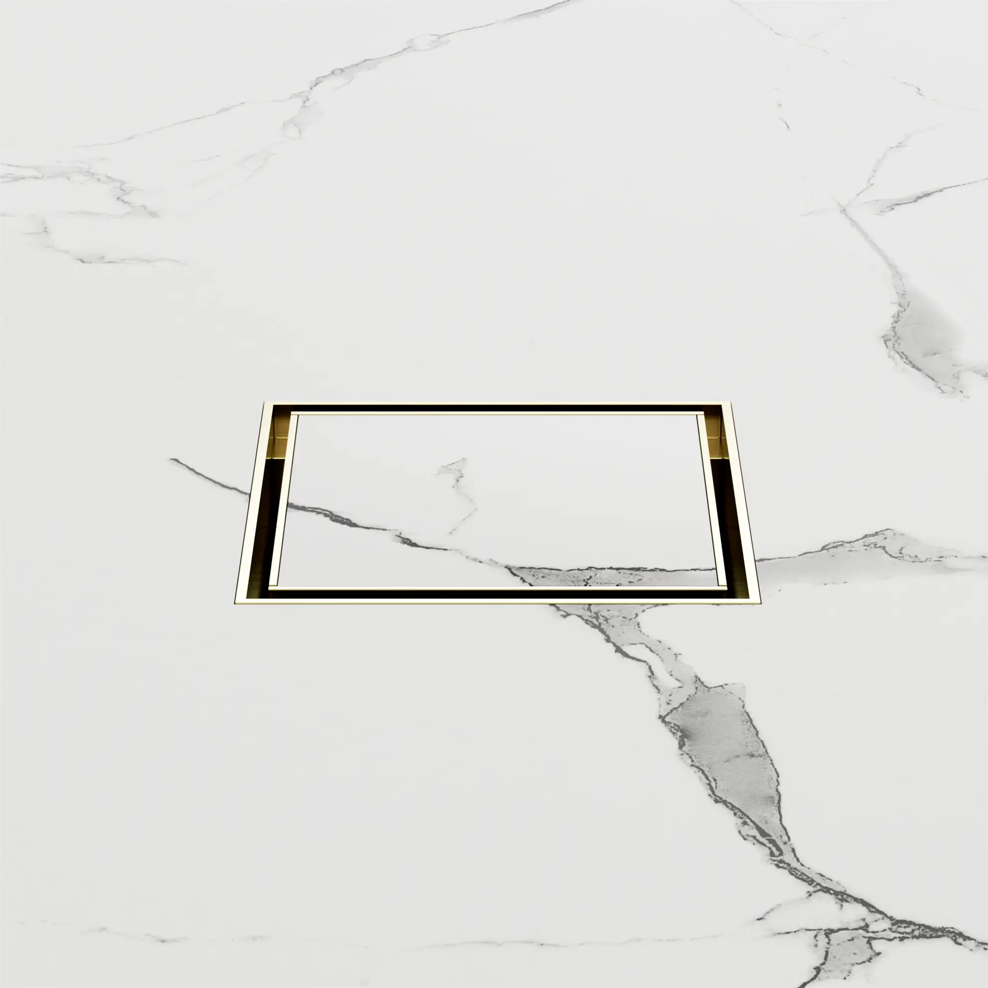 NRFW006 BG 100mm Square Tile Insert Floor Waste 50mm Outlet Brushed Gold image 2