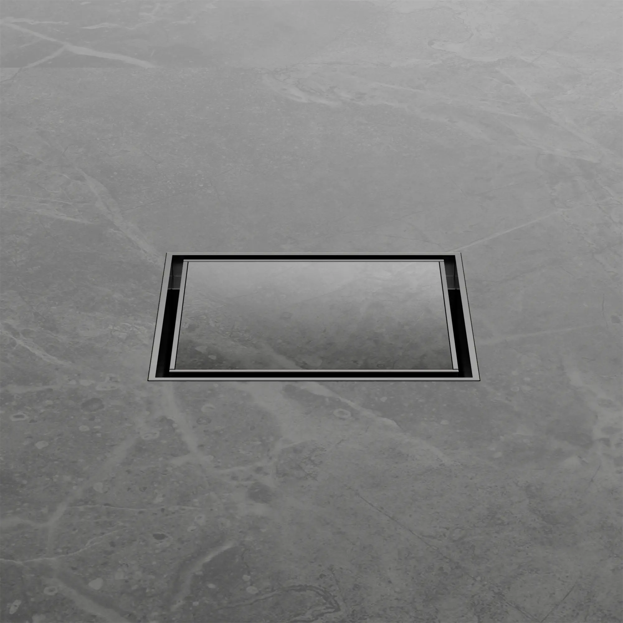 NRFW006 GM 100mm Square Tile Insert Floor Waste 50mm Outlet Gun Metal image 3