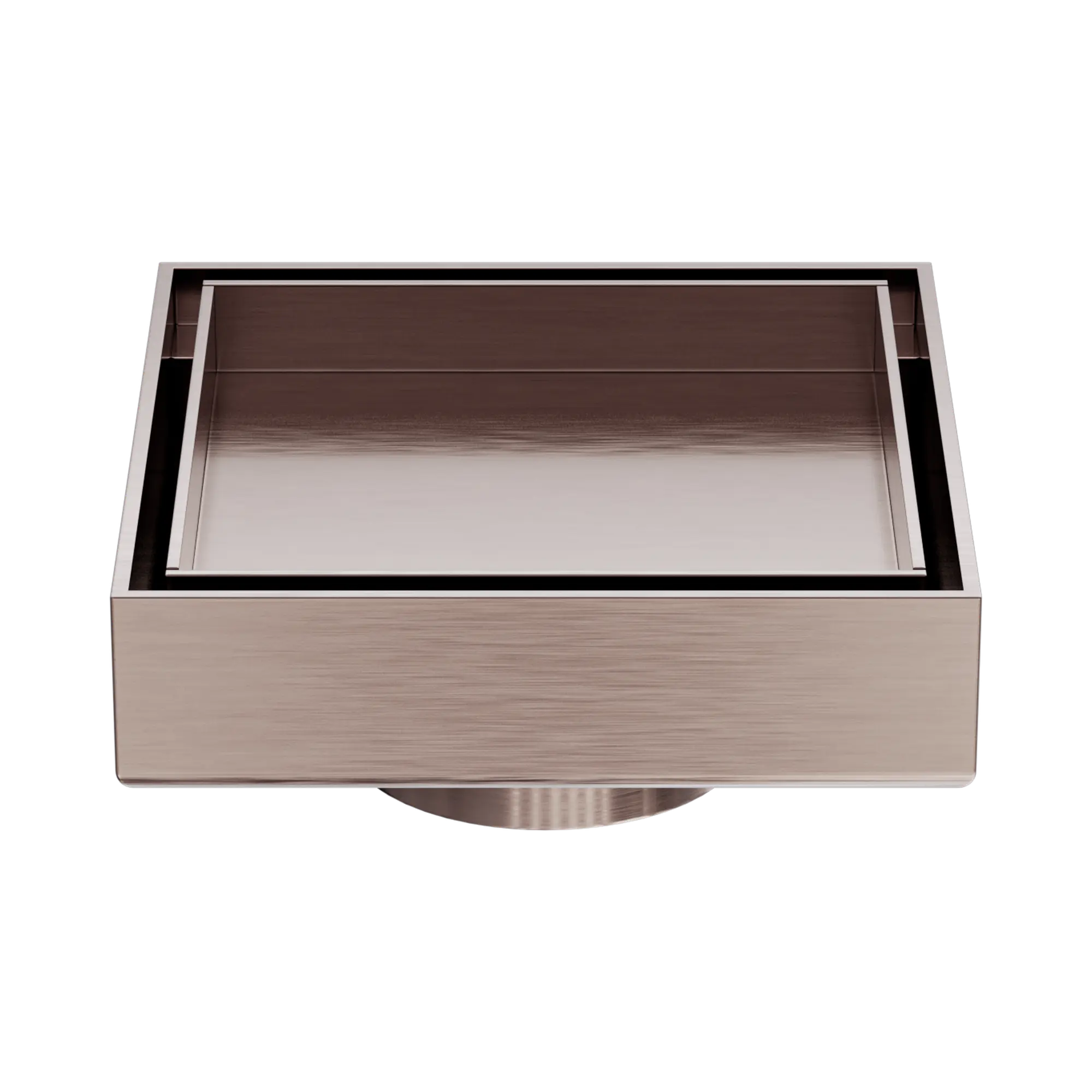 NRFW006 BZ 100mm Square Tile Insert Floor Waste 50mm Outlet Brushed Bronze image 1