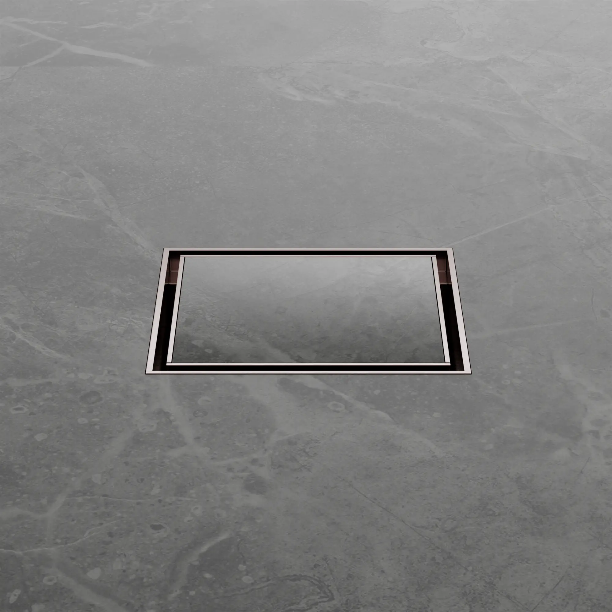 NRFW006 BZ 100mm Square Tile Insert Floor Waste 50mm Outlet Brushed Bronze image 3