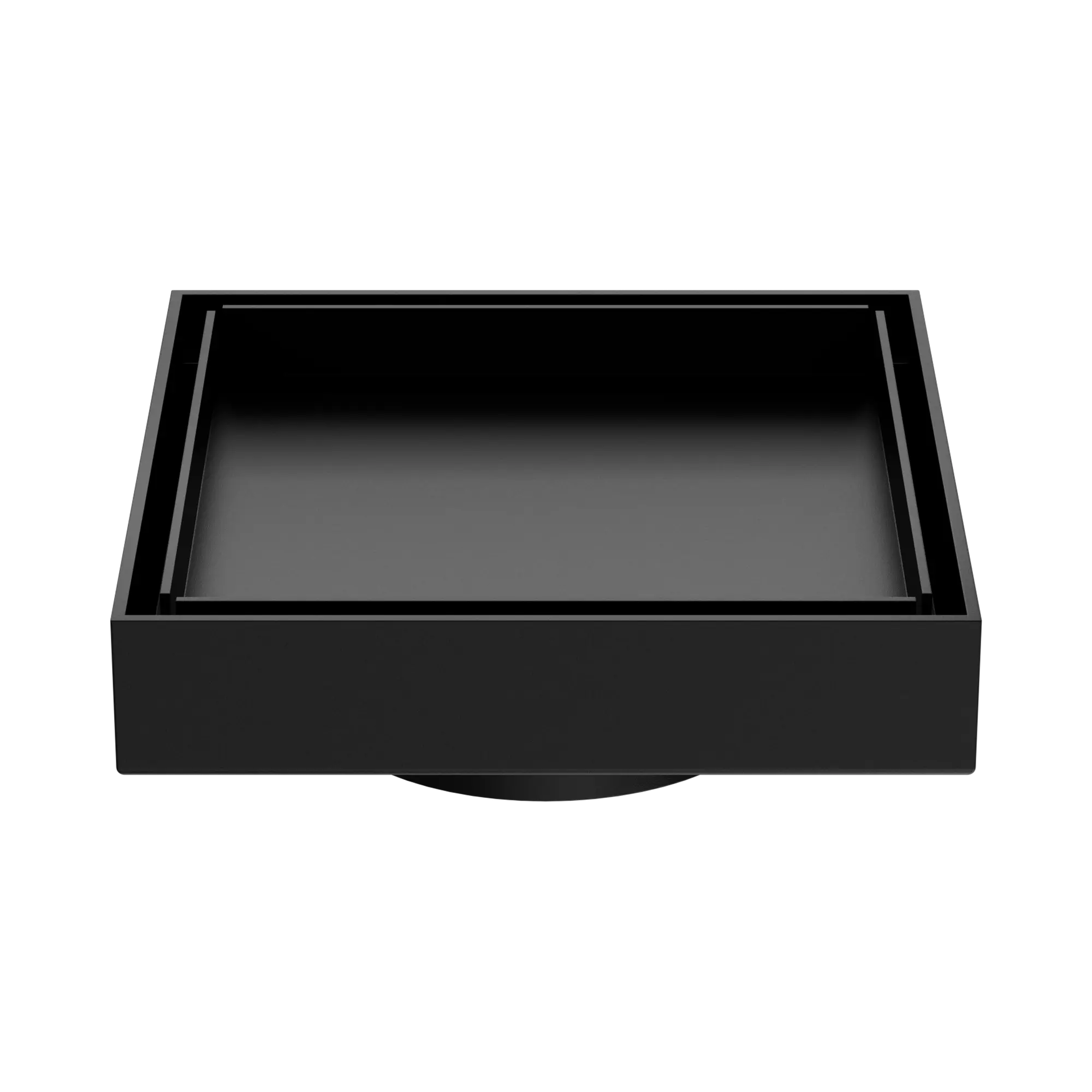 NRFW007 MB 130mm Square Tile Insert Floor Waste 80mm Outlet Matte Black image 1