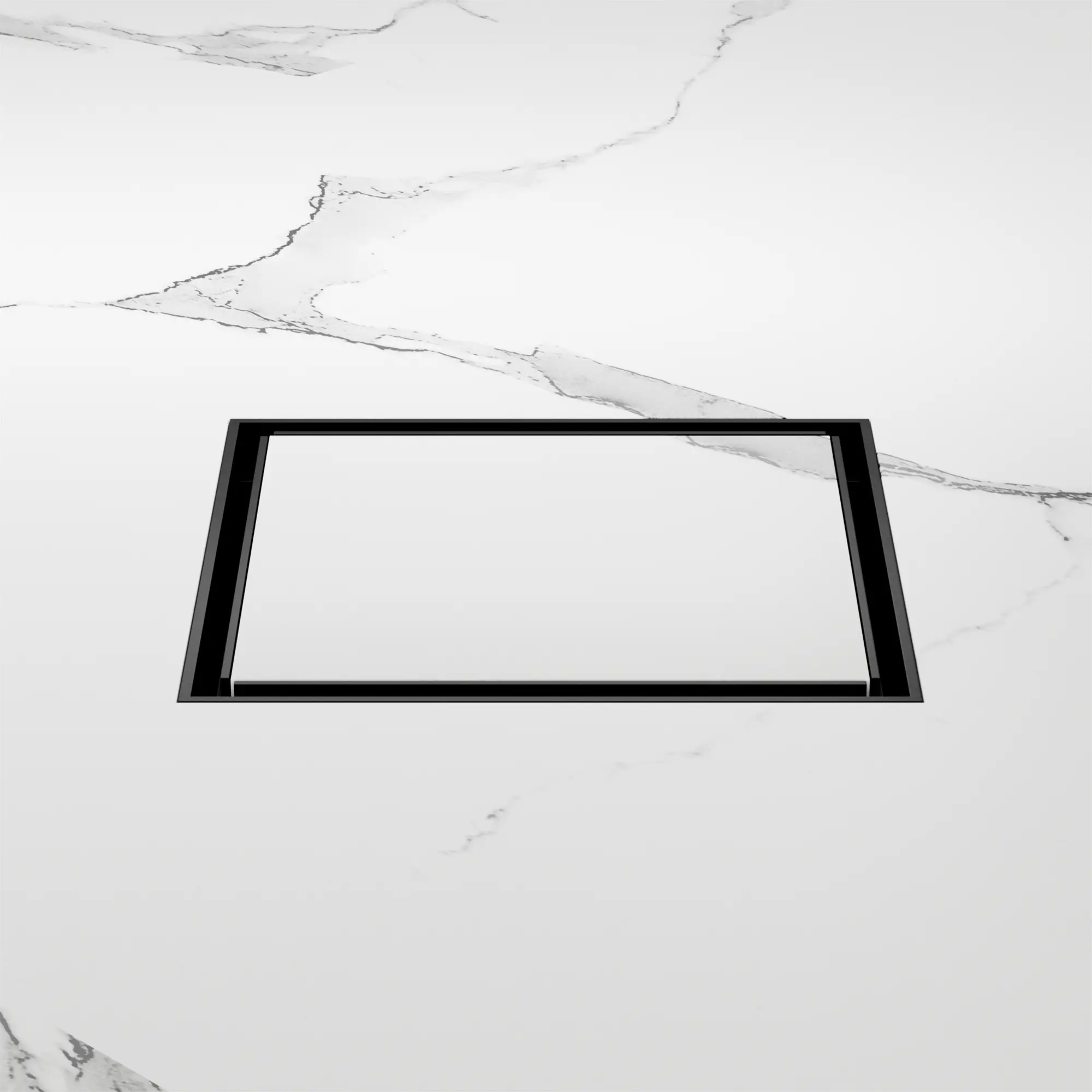 NRFW007 MB 130mm Square Tile Insert Floor Waste 80mm Outlet Matte Black image 2