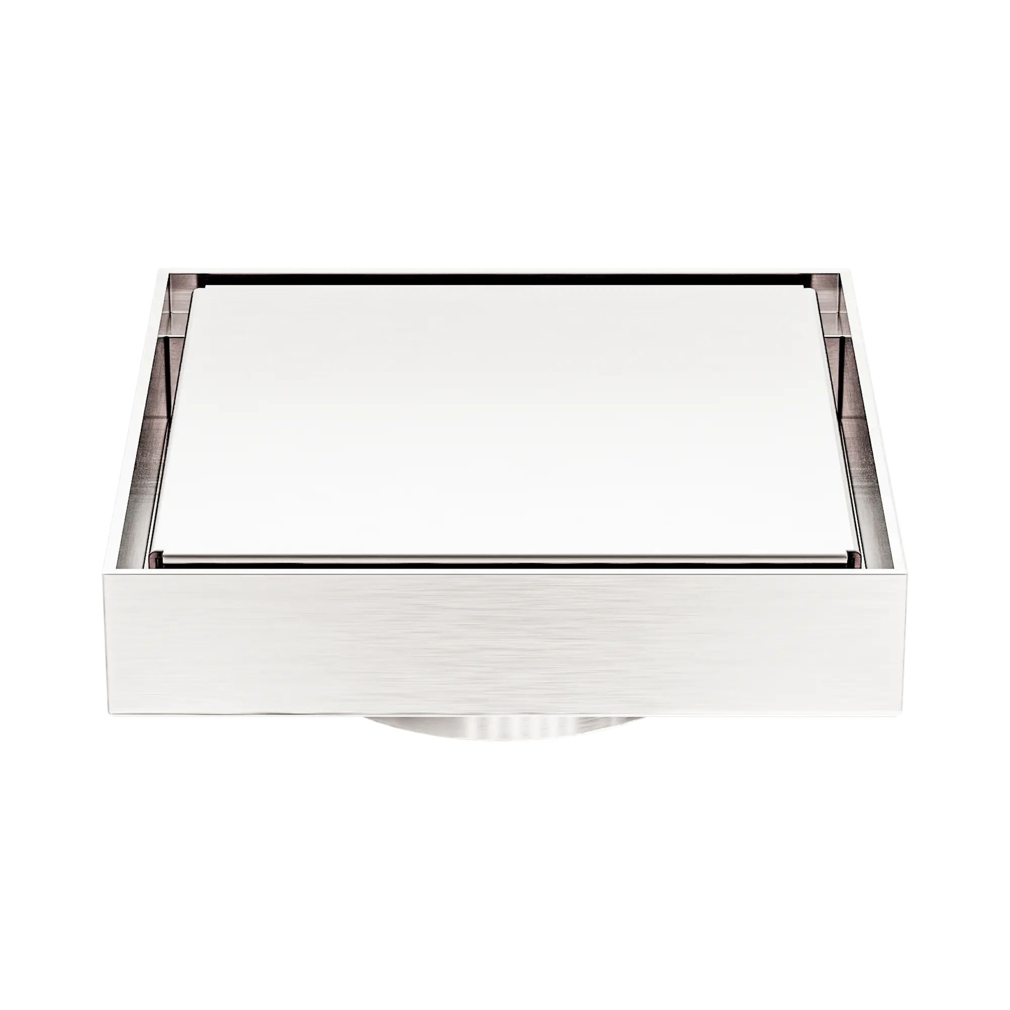 NRFW007 BN 130mm Square Tile Insert Floor Waste 80mm Outlet Brushed Nickel image 4