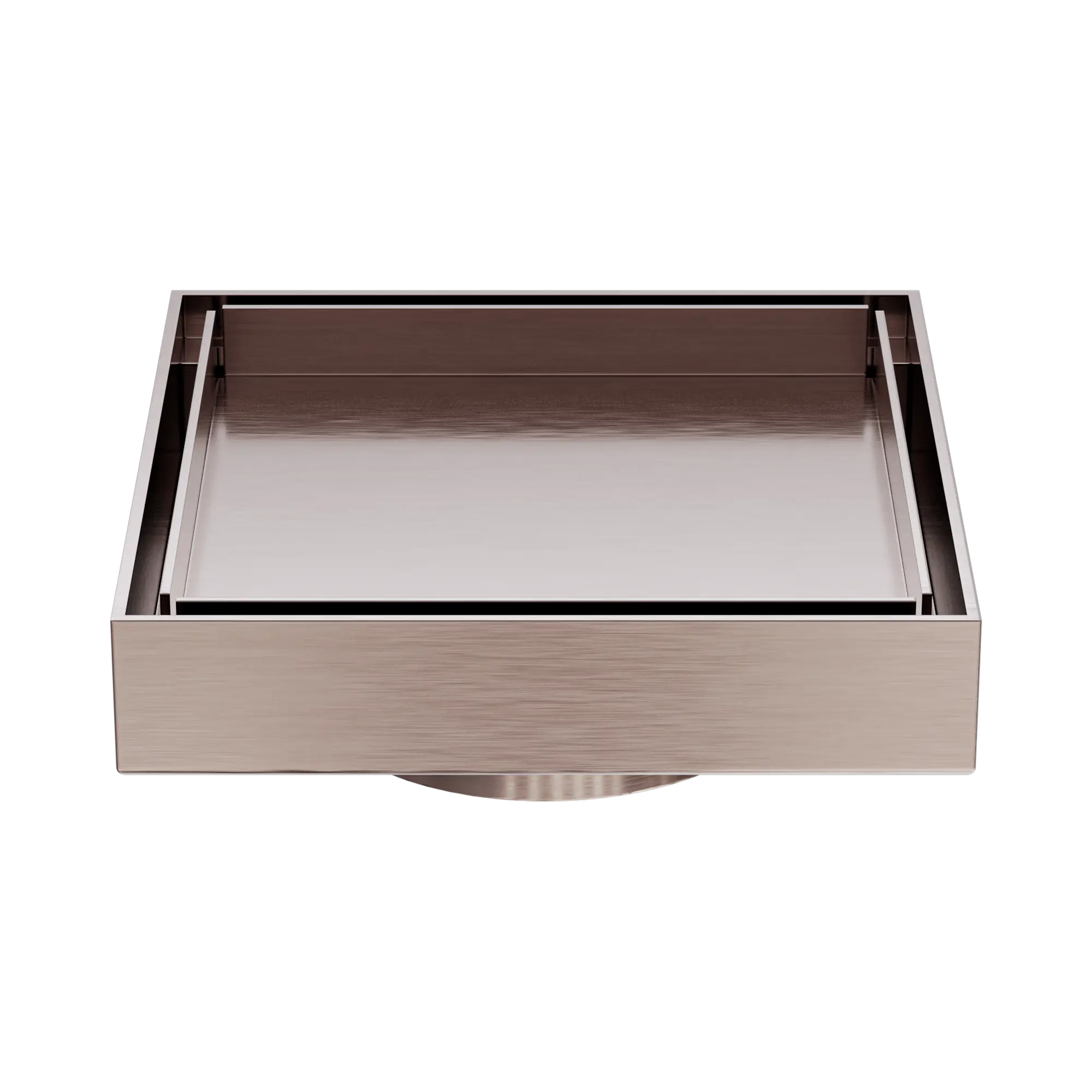 NRFW007 BZ 130mm Square Tile Insert Floor Waste 80mm Outlet Brushed Bronze image 1
