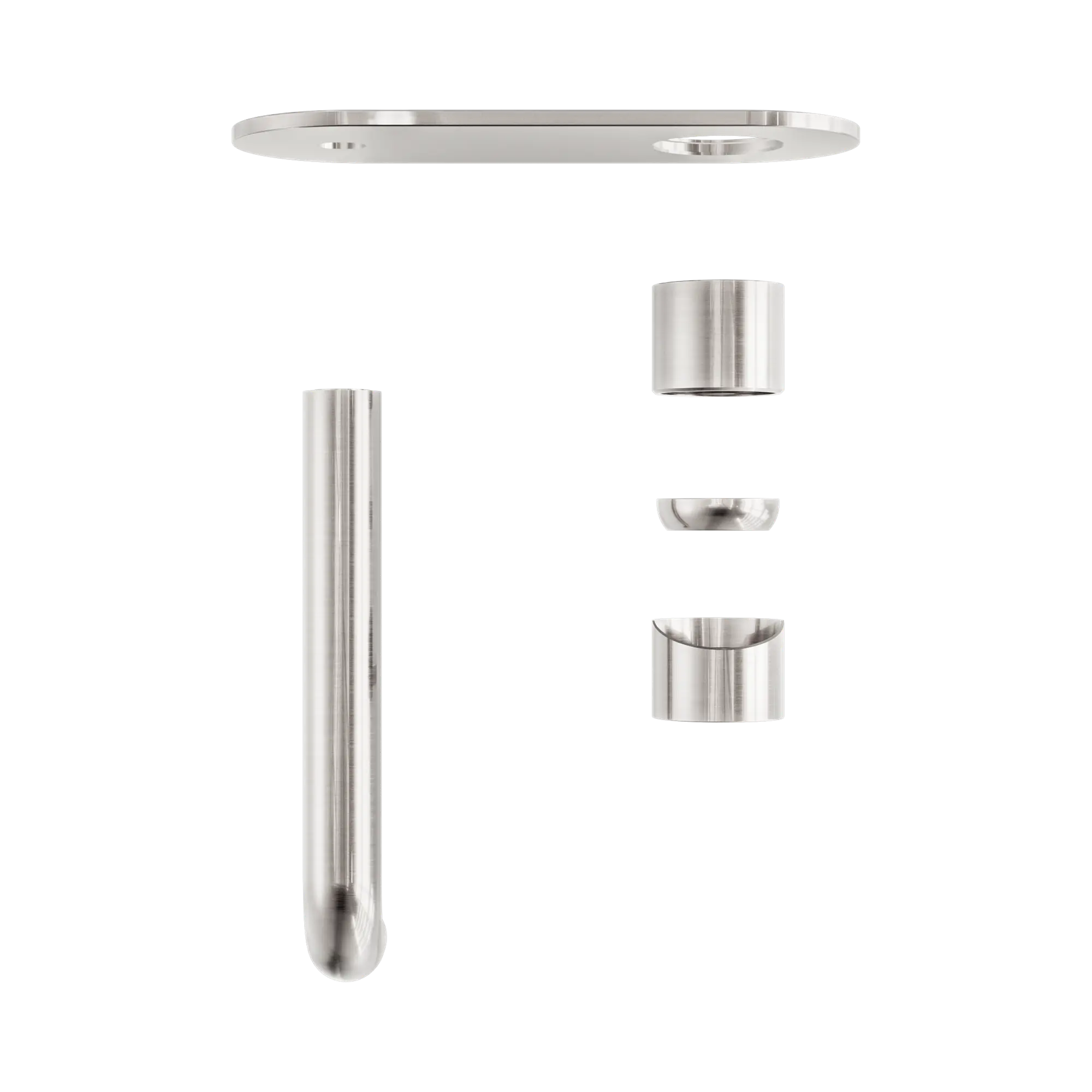 NR162210a185t BN Zen SS316 L Wall Basin Bath Mixer 185mm Spout Trim Kits Only Brushed Nickel image 2