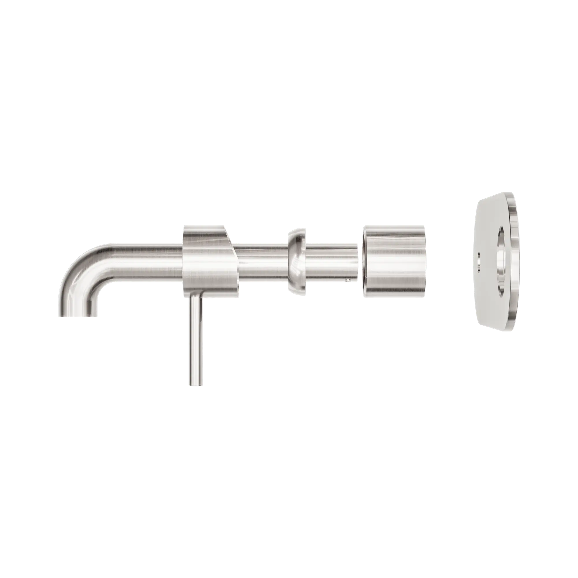 NR162210a185t BN Zen SS316 L Wall Basin Bath Mixer 185mm Spout Trim Kits Only Brushed Nickel image 3