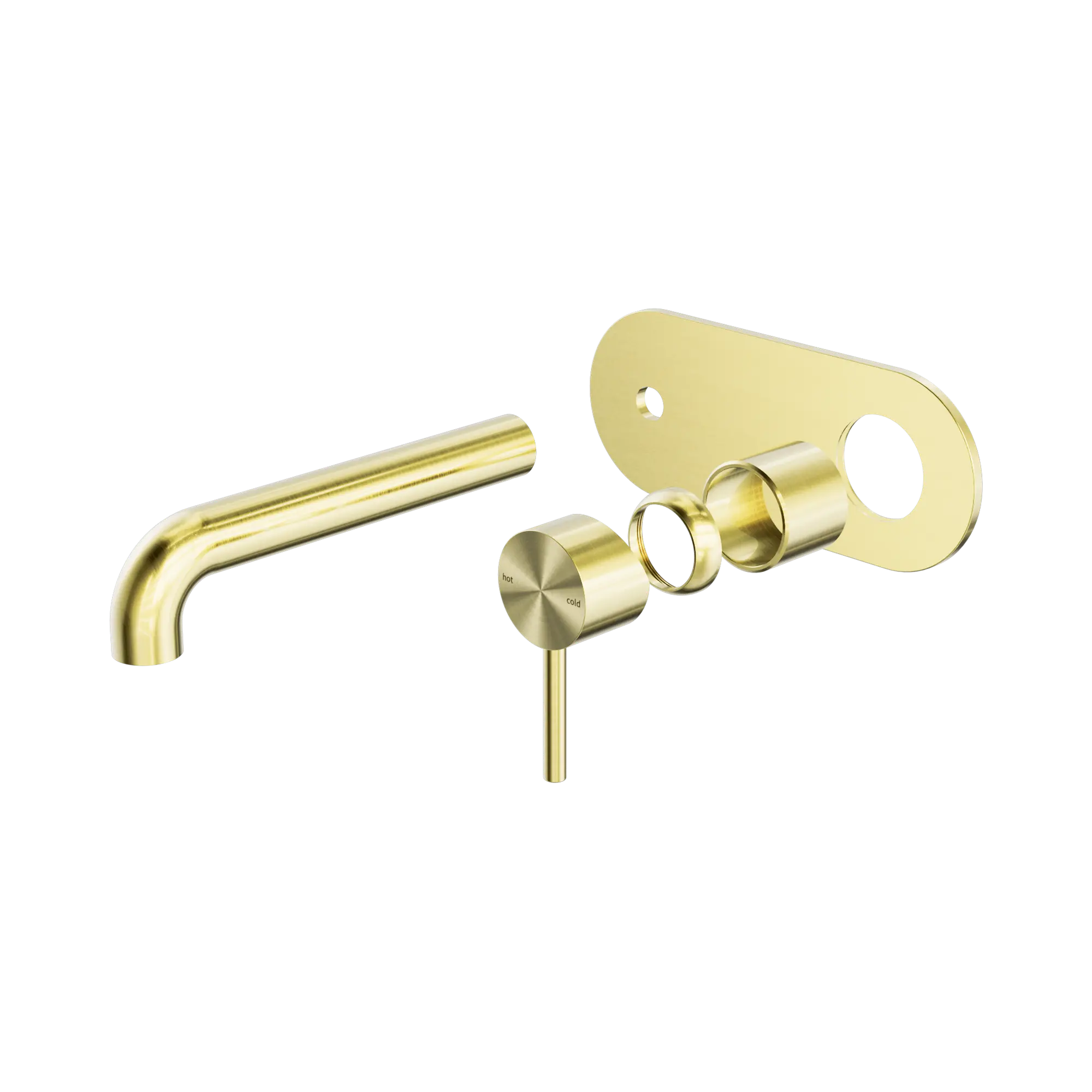 NR162210a185t BG Zen SS316 L Wall Basin Bath Mixer 185mm Spout Trim Kits Only Brushed Gold image 1