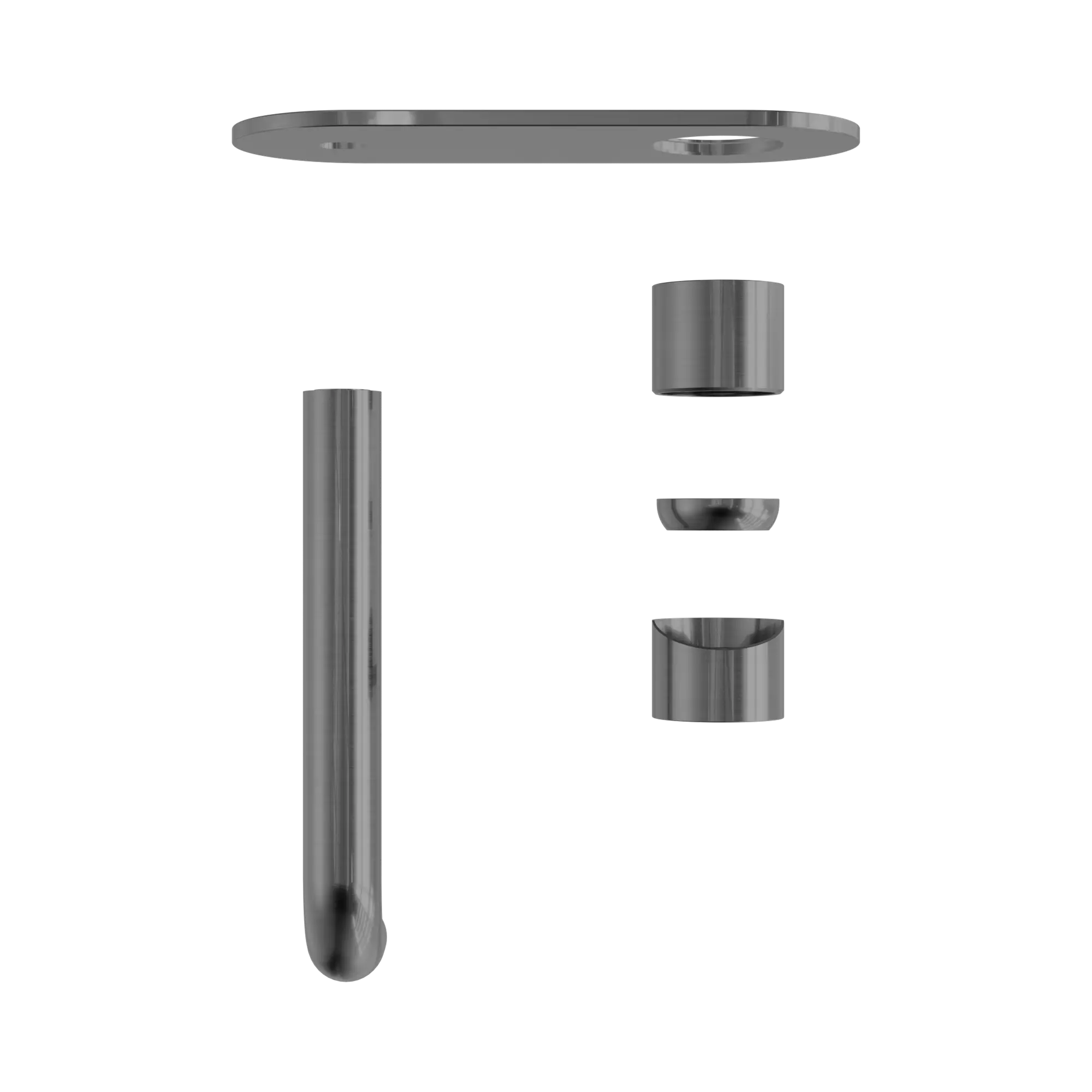 NR162210a185t GR Zen SS316 L Wall Basin Bath Mixer 185mm Spout Trim Kits Only Graphite image 2