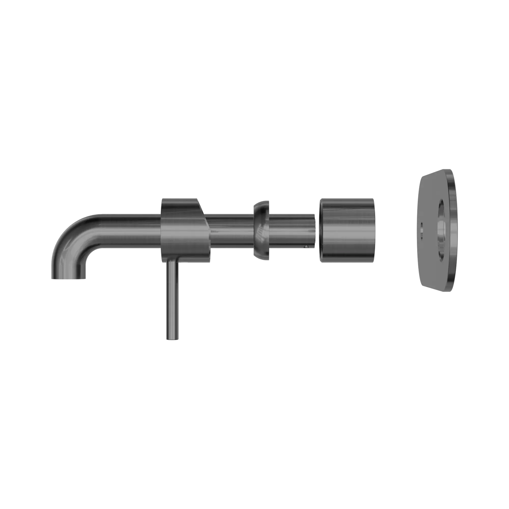 NR162210a185t GR Zen SS316 L Wall Basin Bath Mixer 185mm Spout Trim Kits Only Graphite image 3
