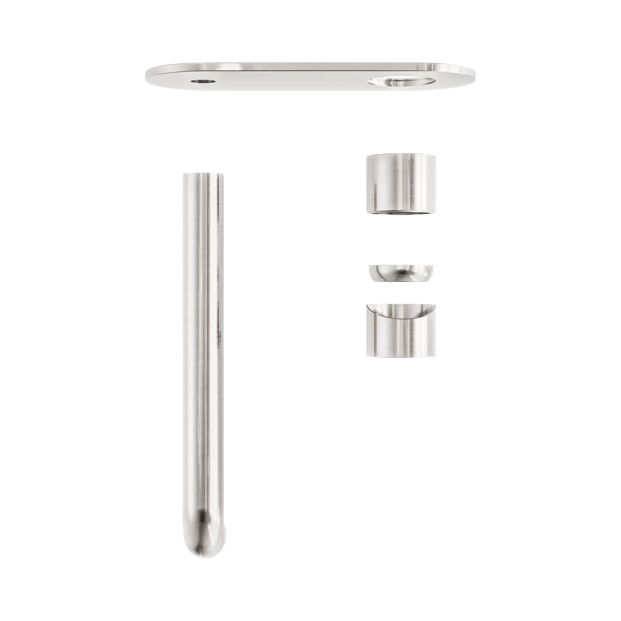 NR162210a230t BN Zen SS316 L Wall Basin Bath Mixer 230mm Spout Trim Kits Only Brushed Nickel image 2