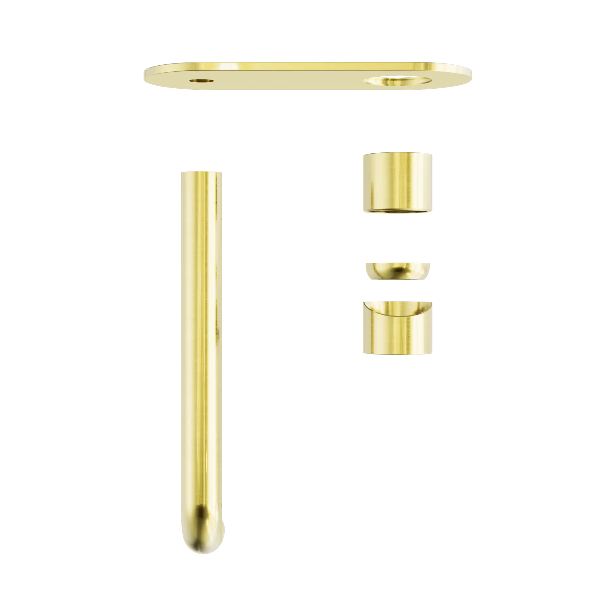 NR162210a230t BG Zen SS316 L Wall Basin Bath Mixer 230mm Spout Trim Kits Only Brushed Gold image 2