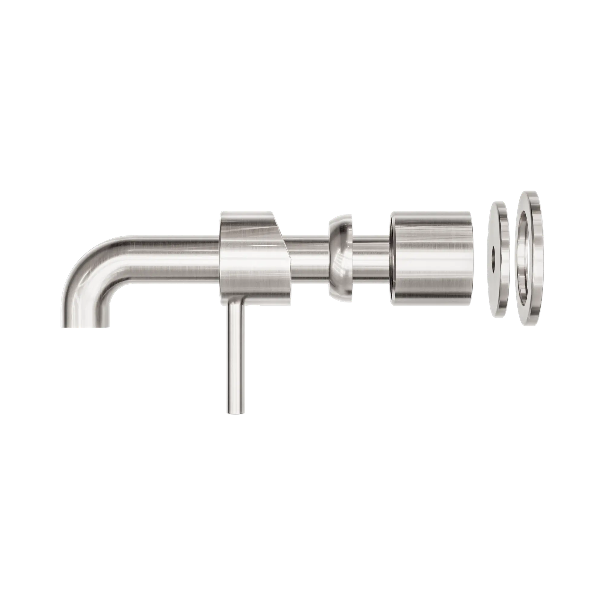 NR162210b185t BN Zen SS316 L Wall Basin Bath Mixer Separate Back Plate 185mm Spout Trim Kits Only Brushed Nickel image 3