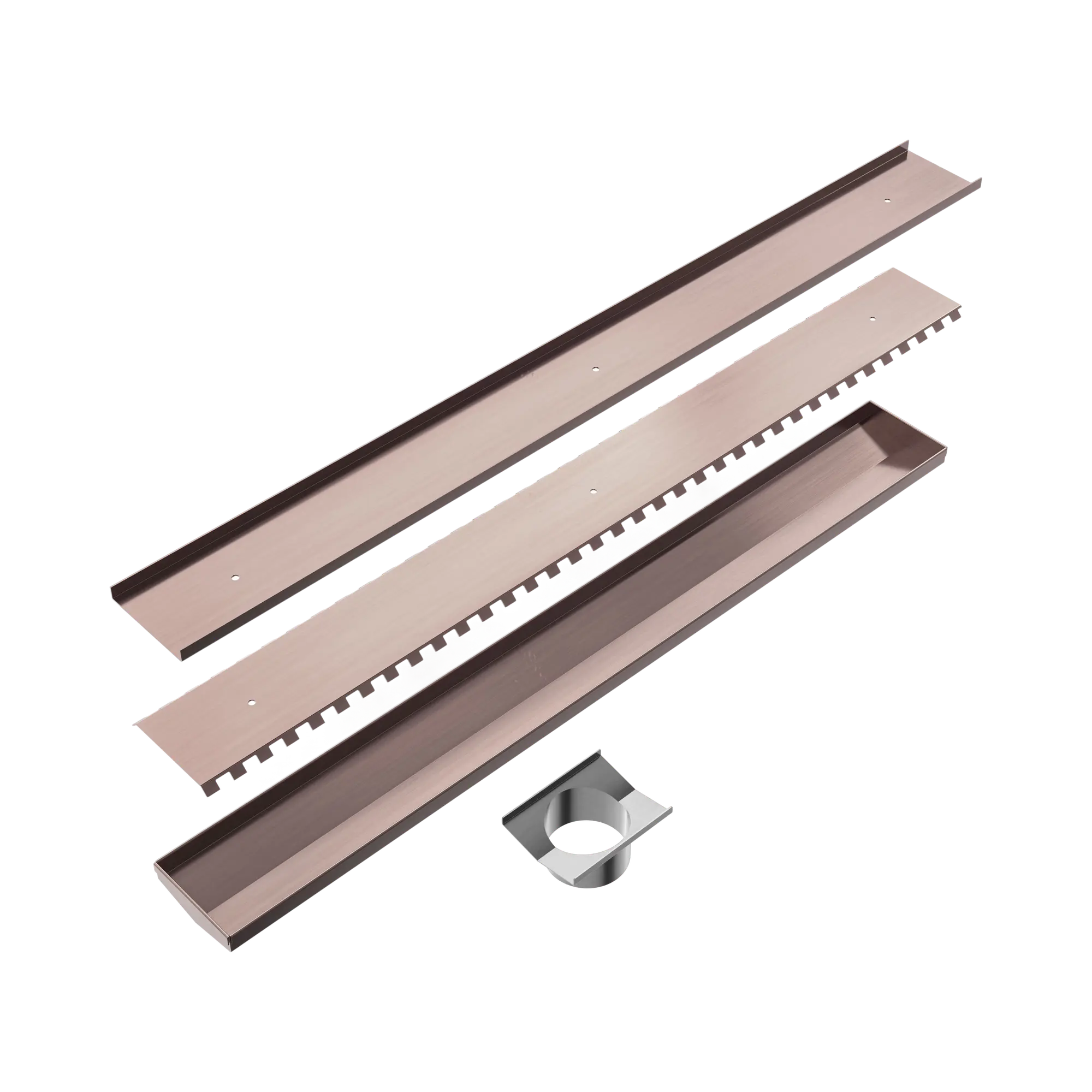 NRFG001 HSBZ Tile Insert V Channel 900x106mm Floor Grate 90mm Outlet Brushed Bronze image 2