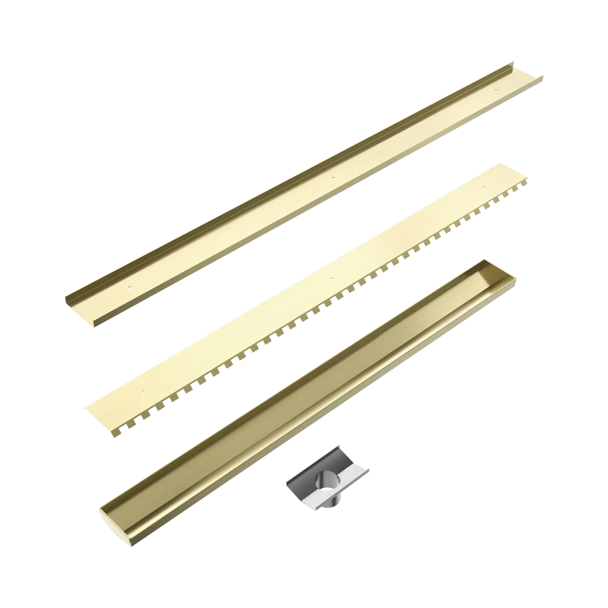 NRFG002 HSBG Tile Insert V Channel 900x82mm Floor Grate 50mm Outlet Brushed Gold image 2