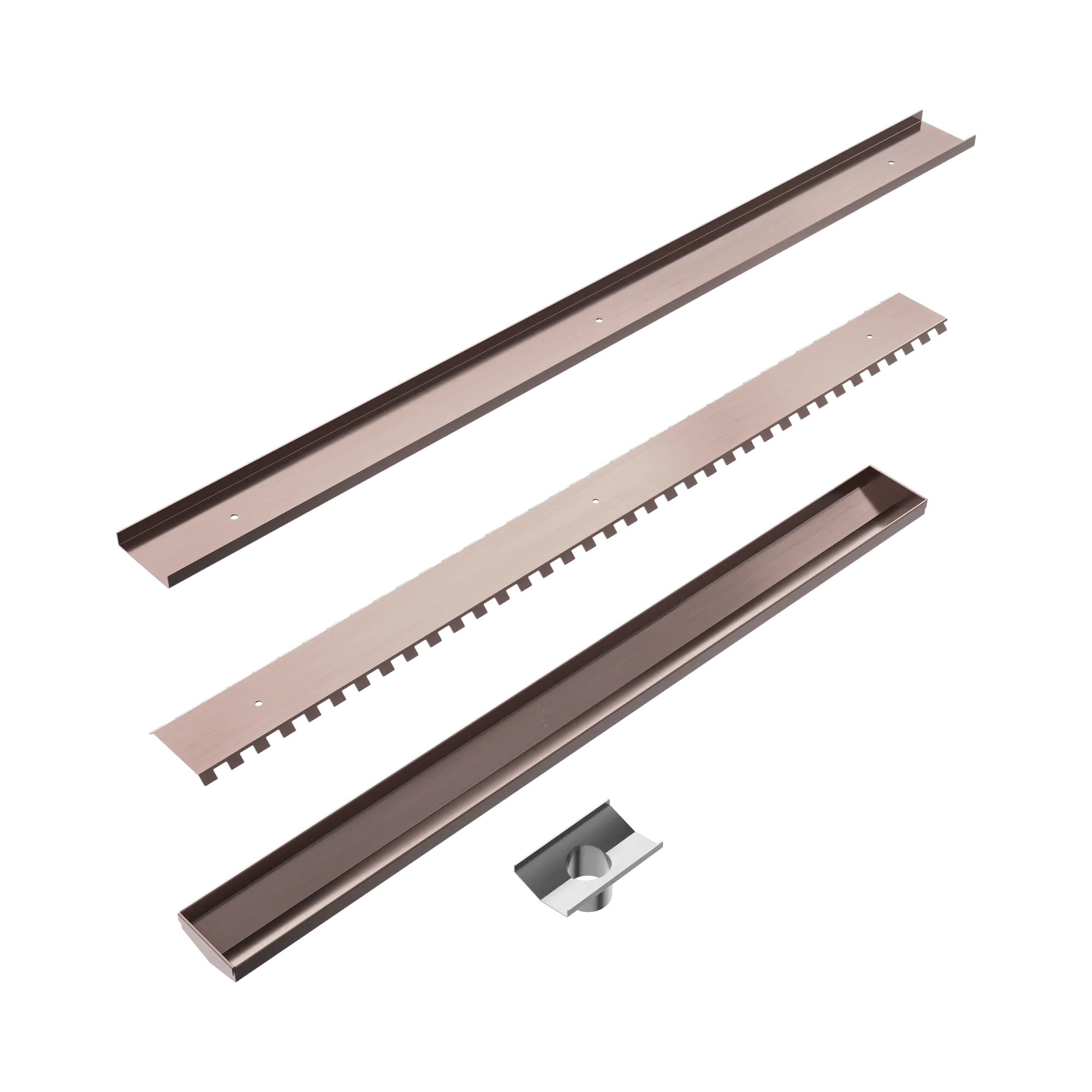 NRFG002 HSBZ Tile Insert V Channel 900x82mm Floor Grate 50mm Outlet Brushed Bronze image 2