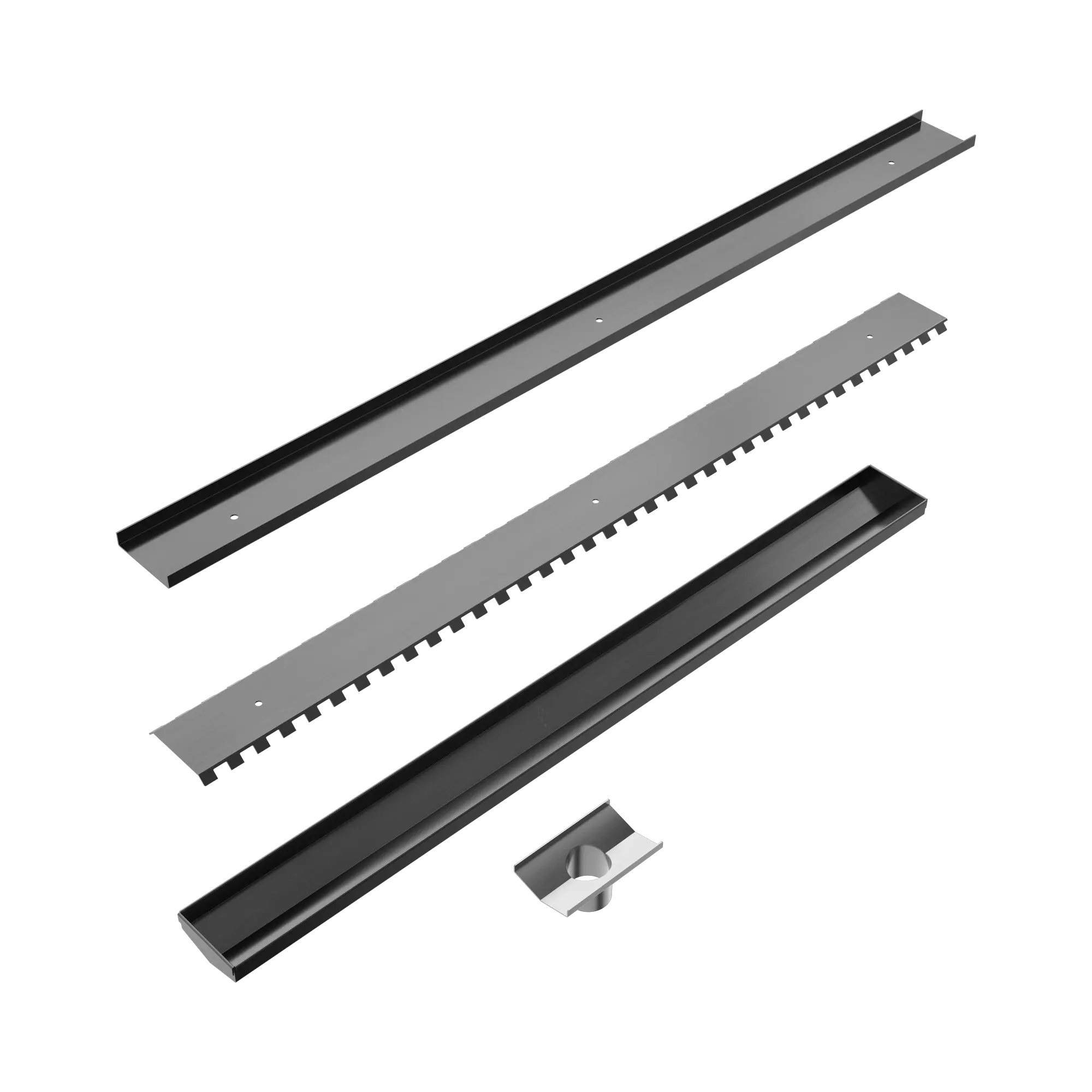 NRFG002 HSGM Tile Insert V Channel 900x82mm Floor Grate 50mm Outlet Gun Metal image 2