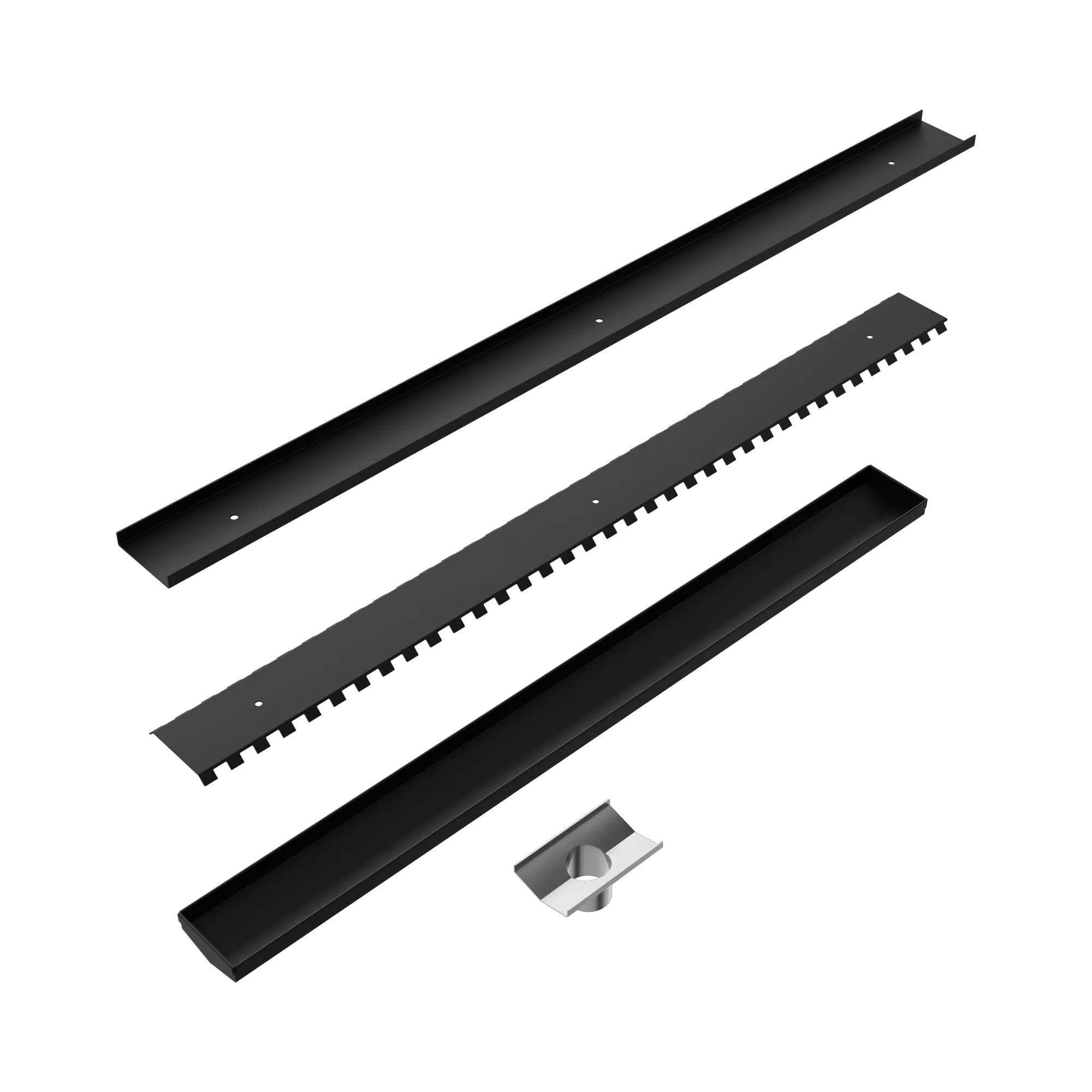 NRFG002 HSMB Tile Insert V Channel 900x82mm Floor Grate 50mm Outlet Matte Black image 2