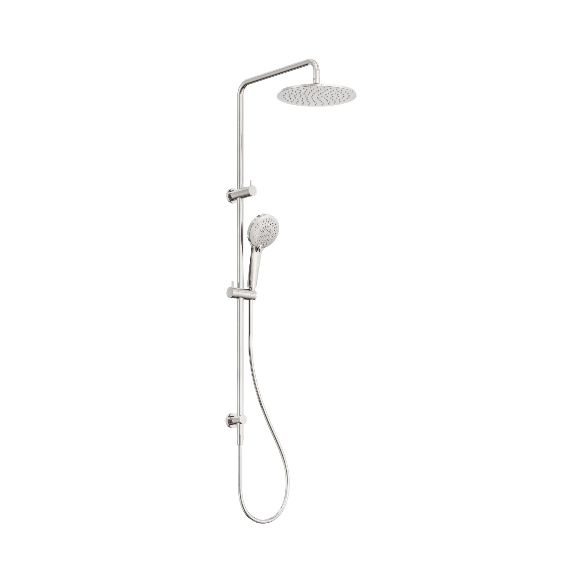 NR250805d BN Round Twin Shower Brushed Nickel image 1