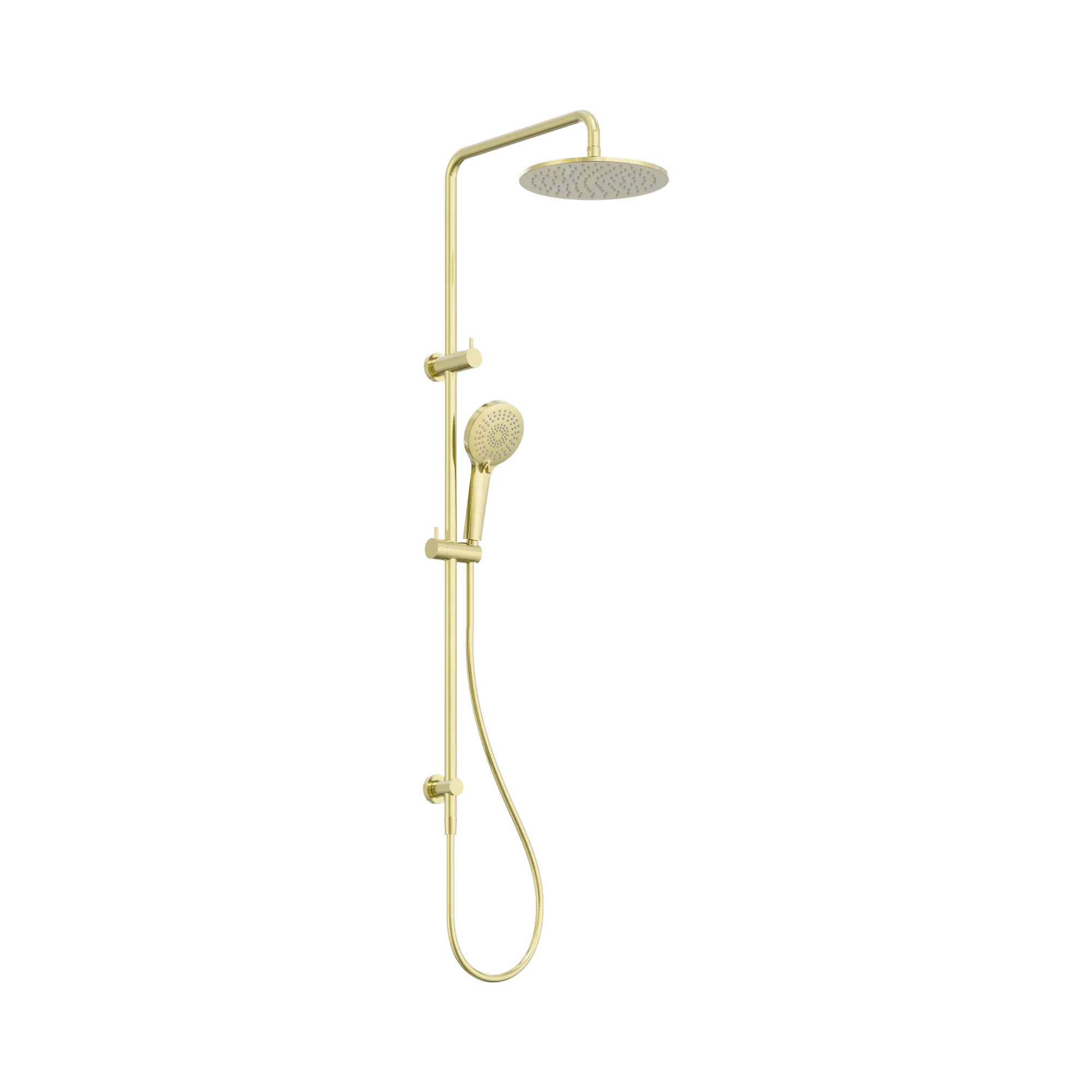 NR250805d BG Round Twin Shower Brushed Gold image 1