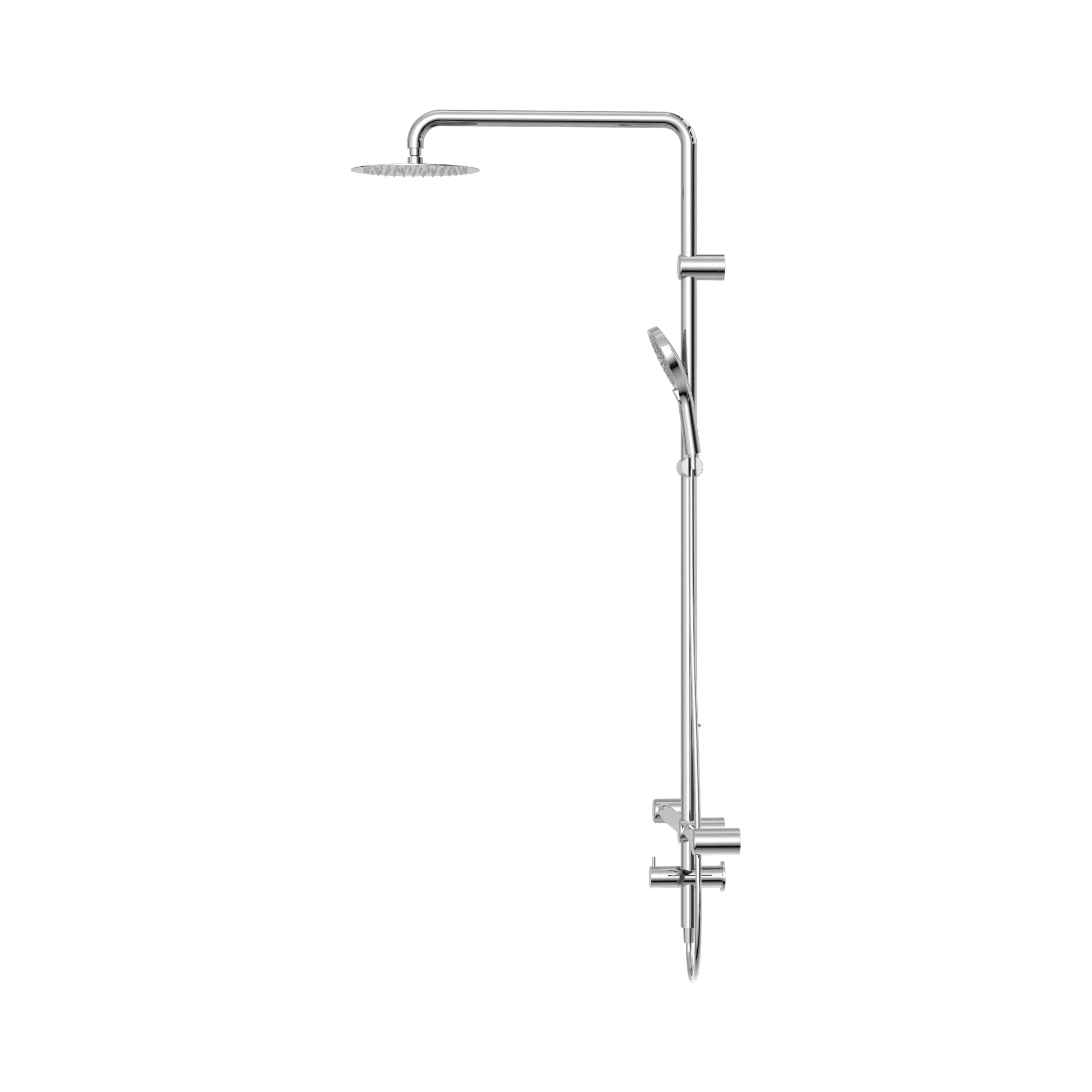 NRCS008 CH Mecca Care 32mm T Bar Grab Rail 1100x750mm Twin Shower Set Chrome image 3