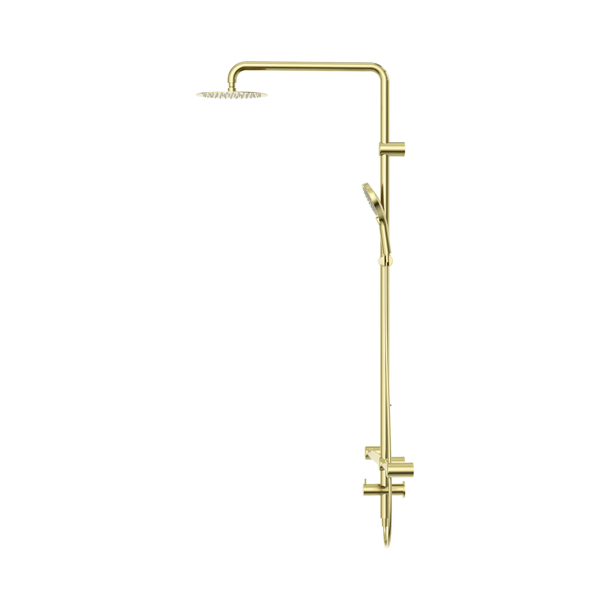 NRCS008 BG Mecca Care 32mm T Bar Grab Rail 1100x750mm Twin Shower Set Brushed Gold image 3