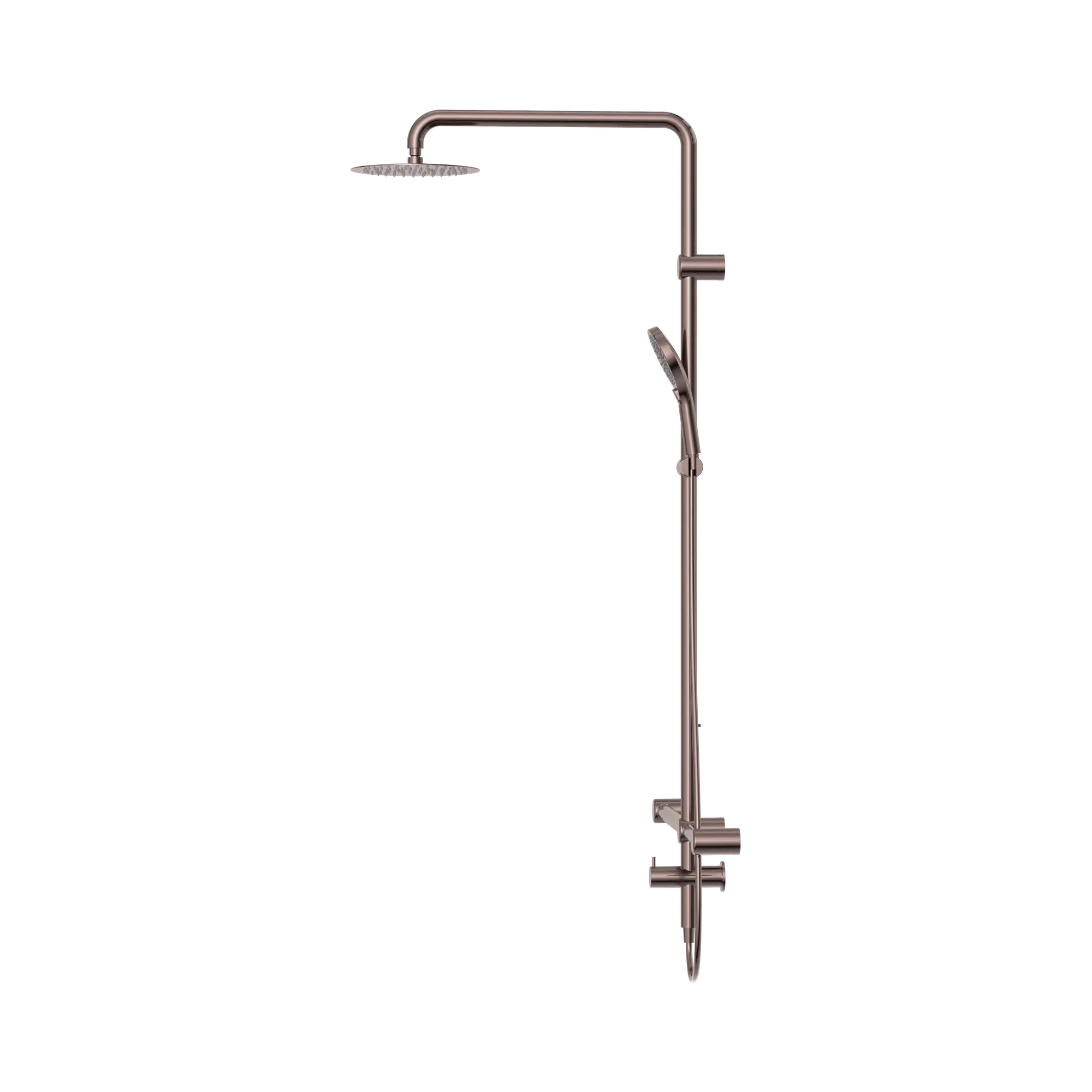NRCS008 BZ Mecca Care 32mm T Bar Grab Rail 1100x750mm Twin Shower Set Brushed Bronze image 3