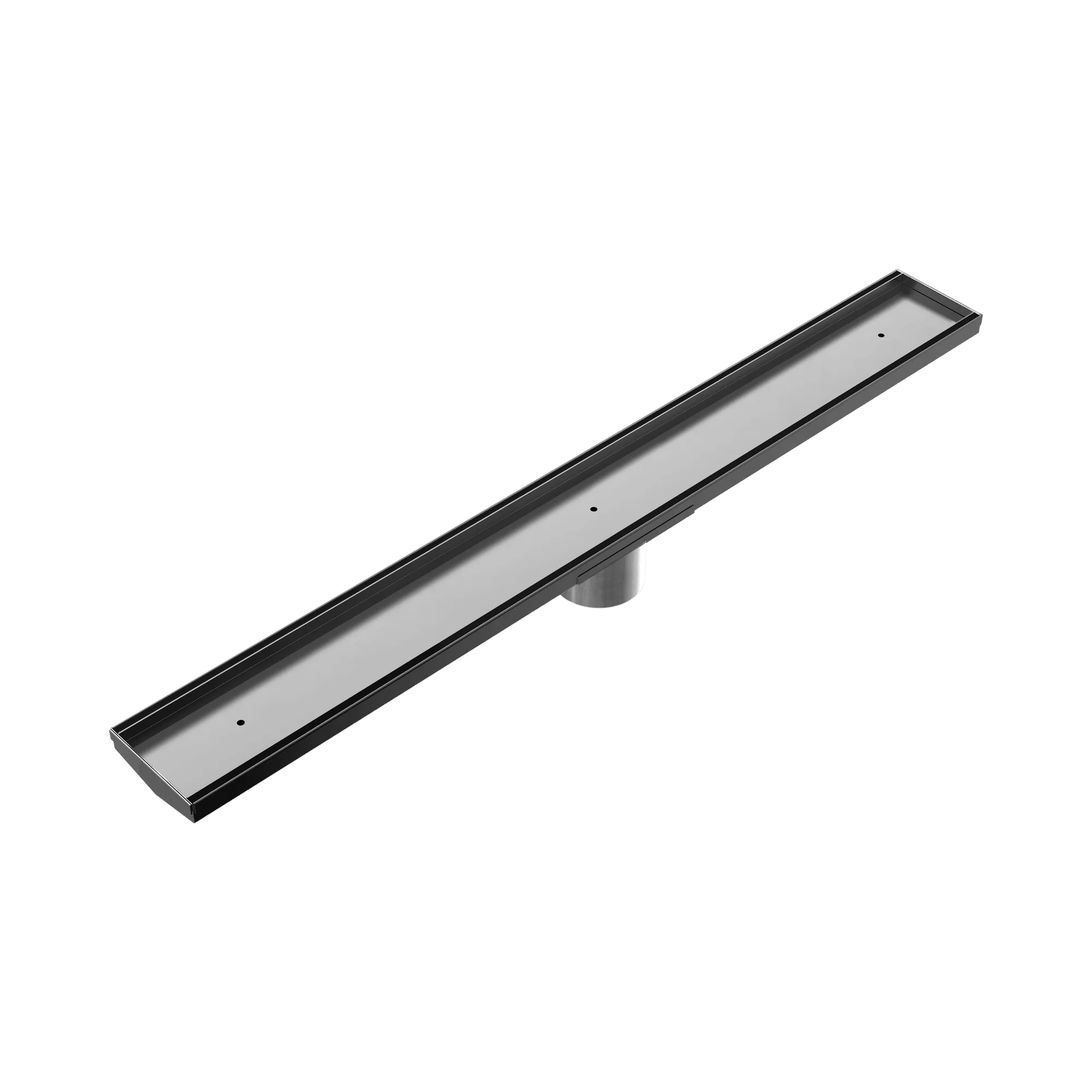 NRFG010 HSGM Tile Insert V Channel 800x106mm Floor Grate 90mm Outlet Gun Metal image 1