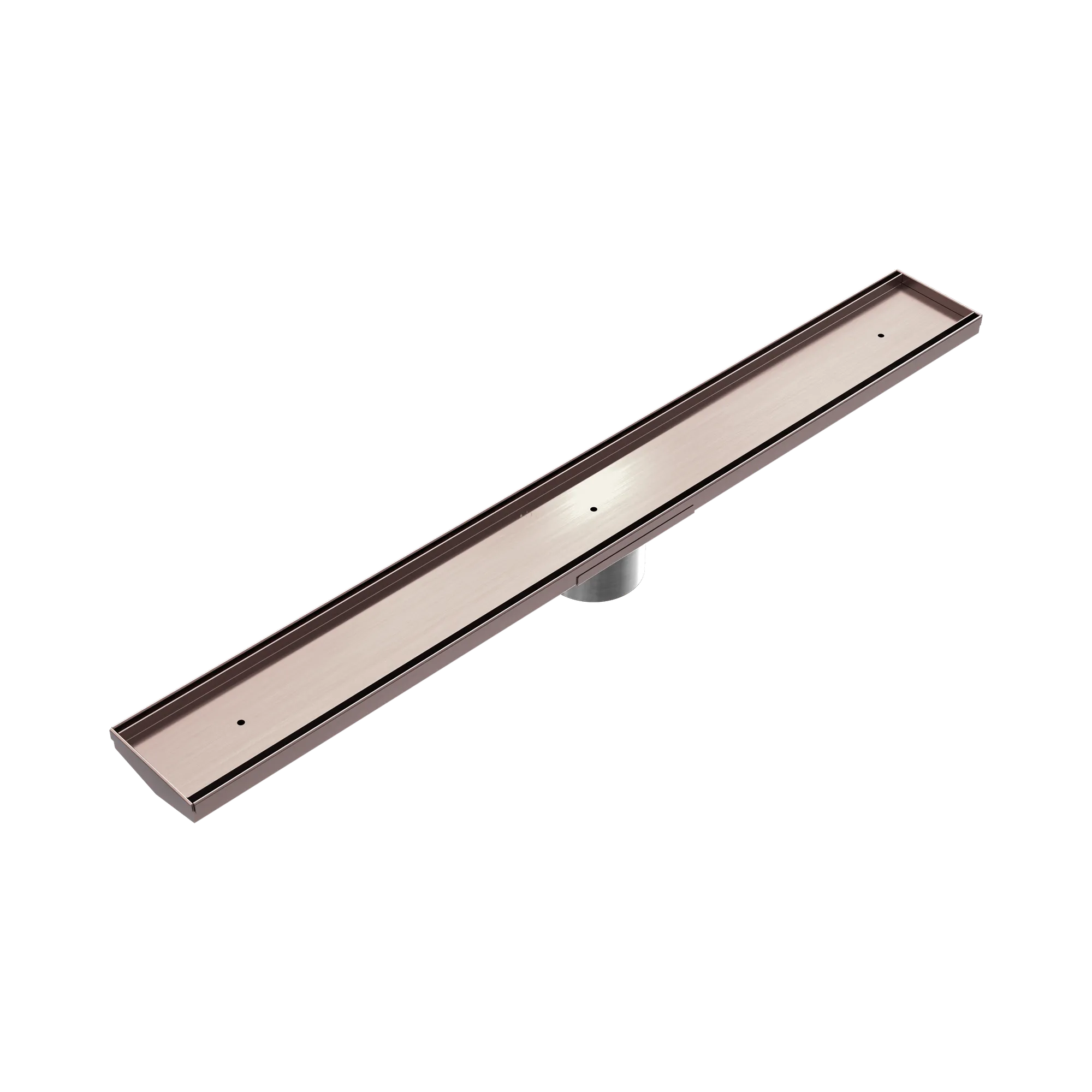 NRFG012 HSBZ Tile Insert V Channel 800x106mm Floor Grate 80mm Outlet Brushed Bronze image 1