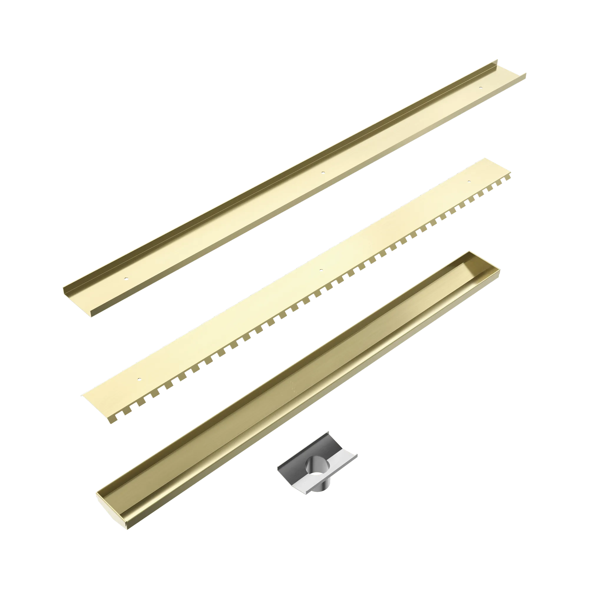 NRFG011 HSBG Tile Insert V Channel 800x82mm Floor Grate 50mm Outlet Brushed Gold image 2