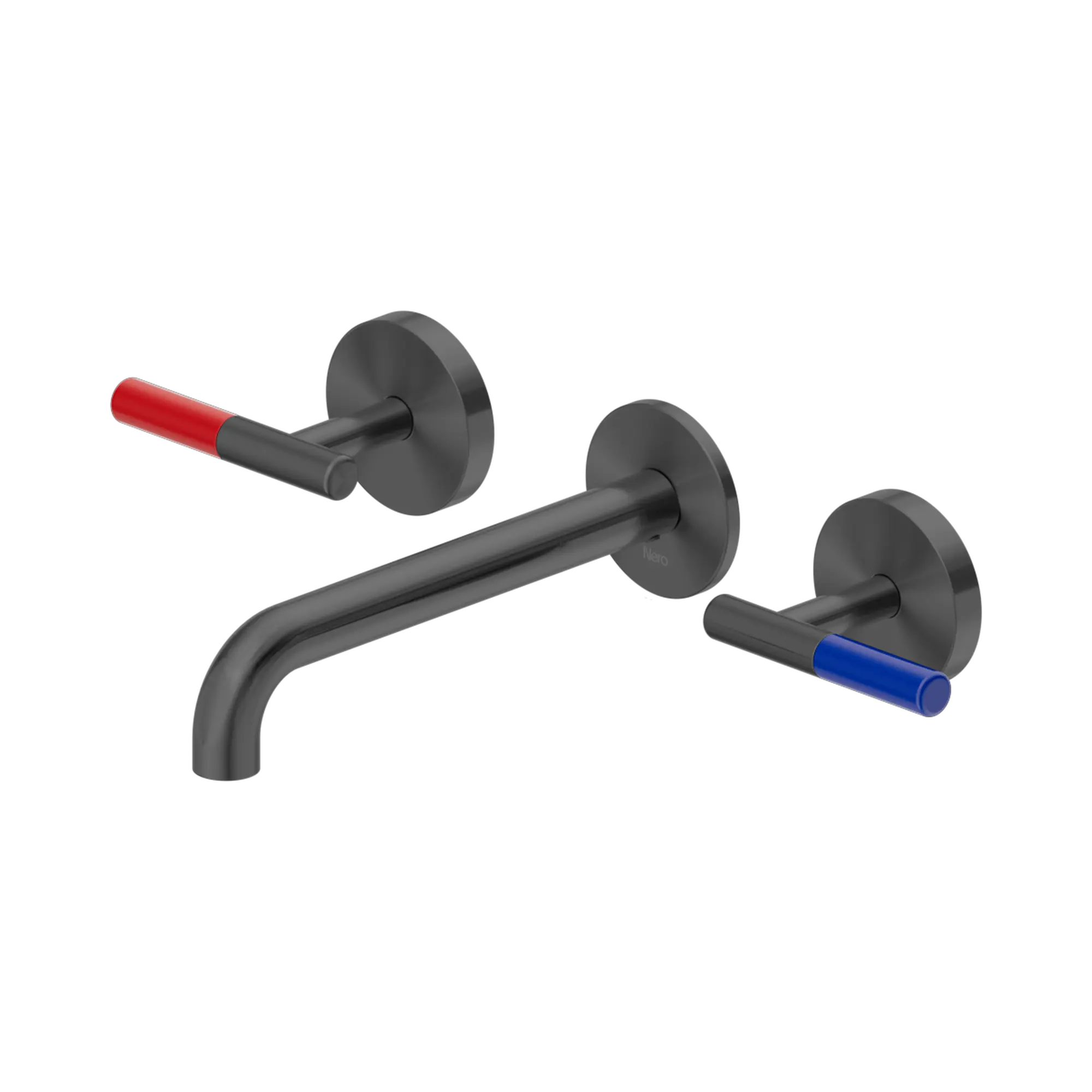 Mecca Care Lever Wall Basin/Bath Set 185mm Spout Gun Metal