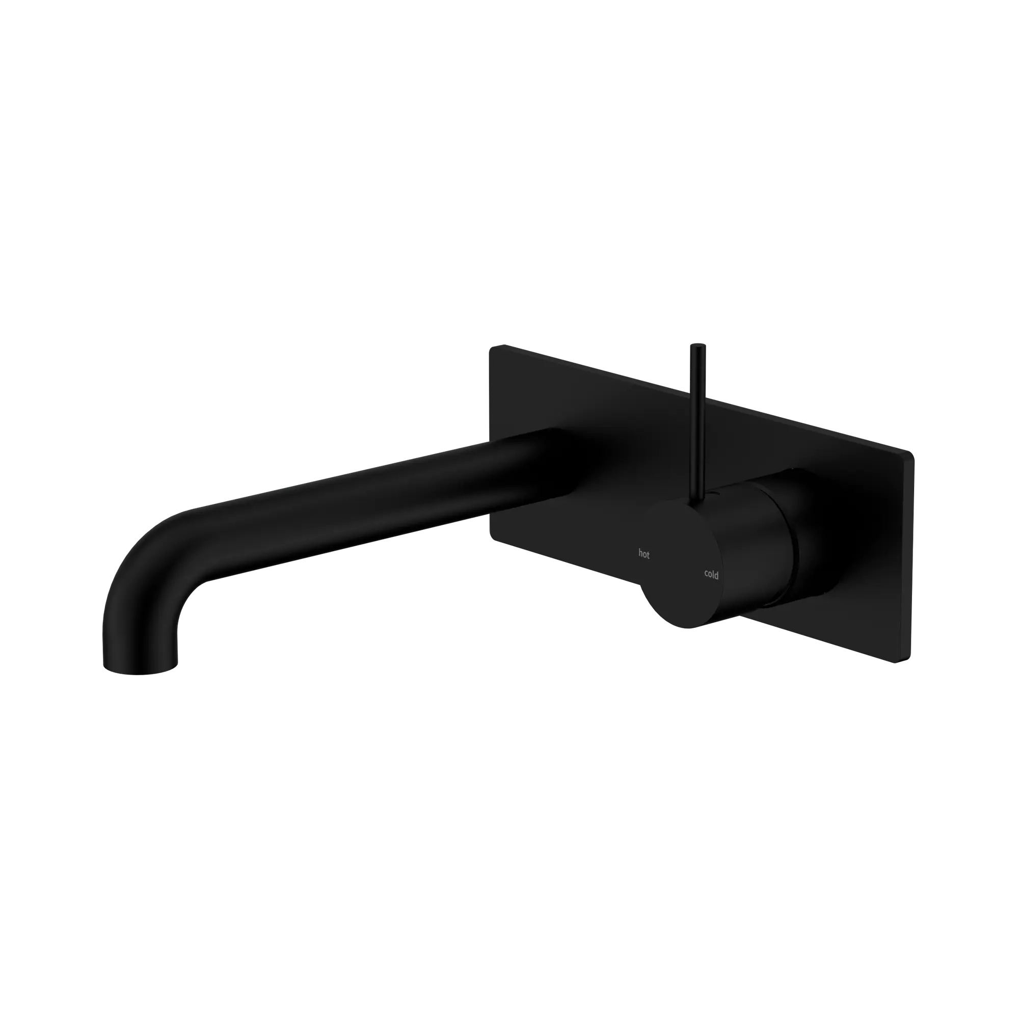 NR221910 B160 MB Mecca Wall Basin Bath Mixer Handle Up 160mm Matte Black image 1