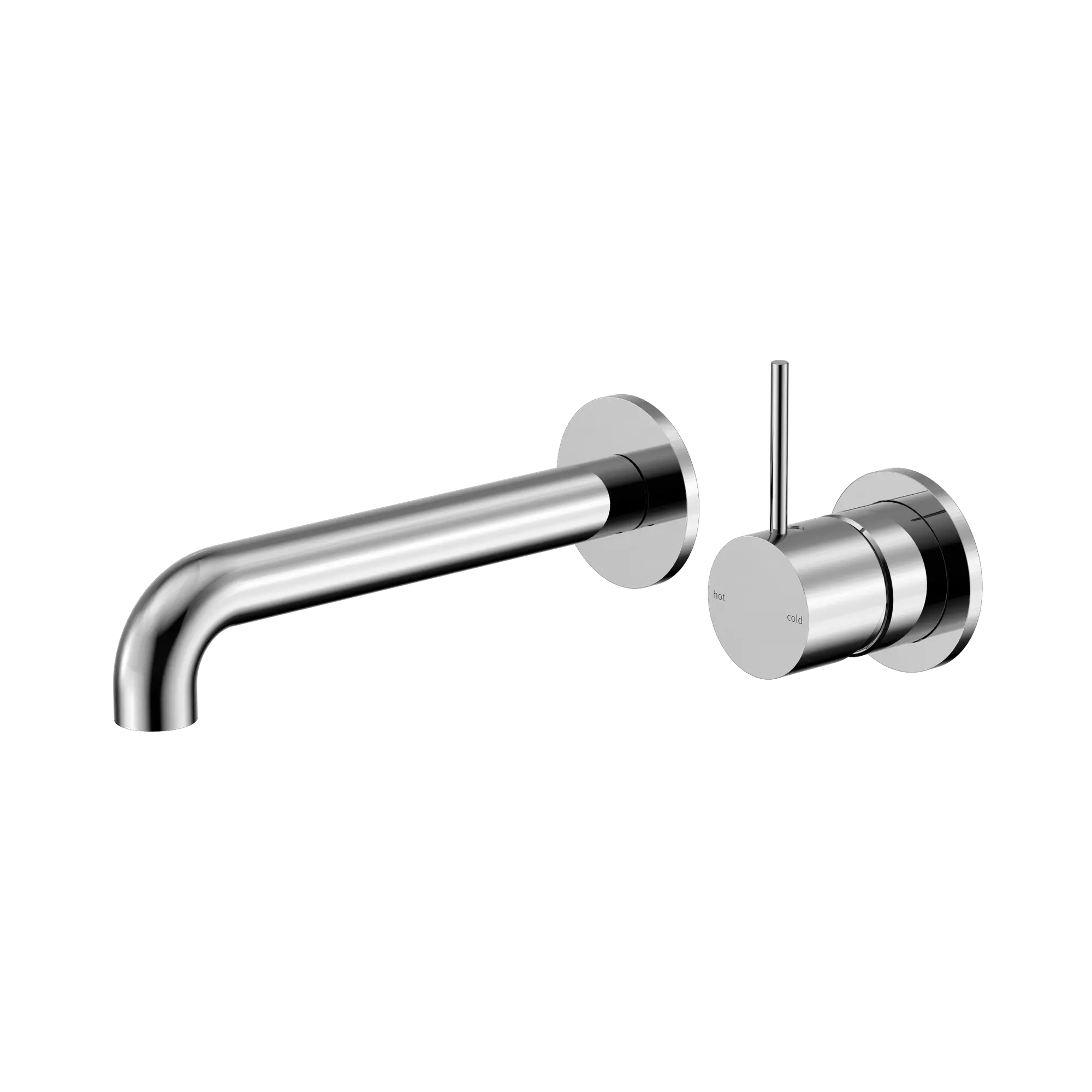 NR221910 D185 CH Mecca Wall Basin Bath Mixer Separate Back Plate Handle Up 185mm Chrome image 1