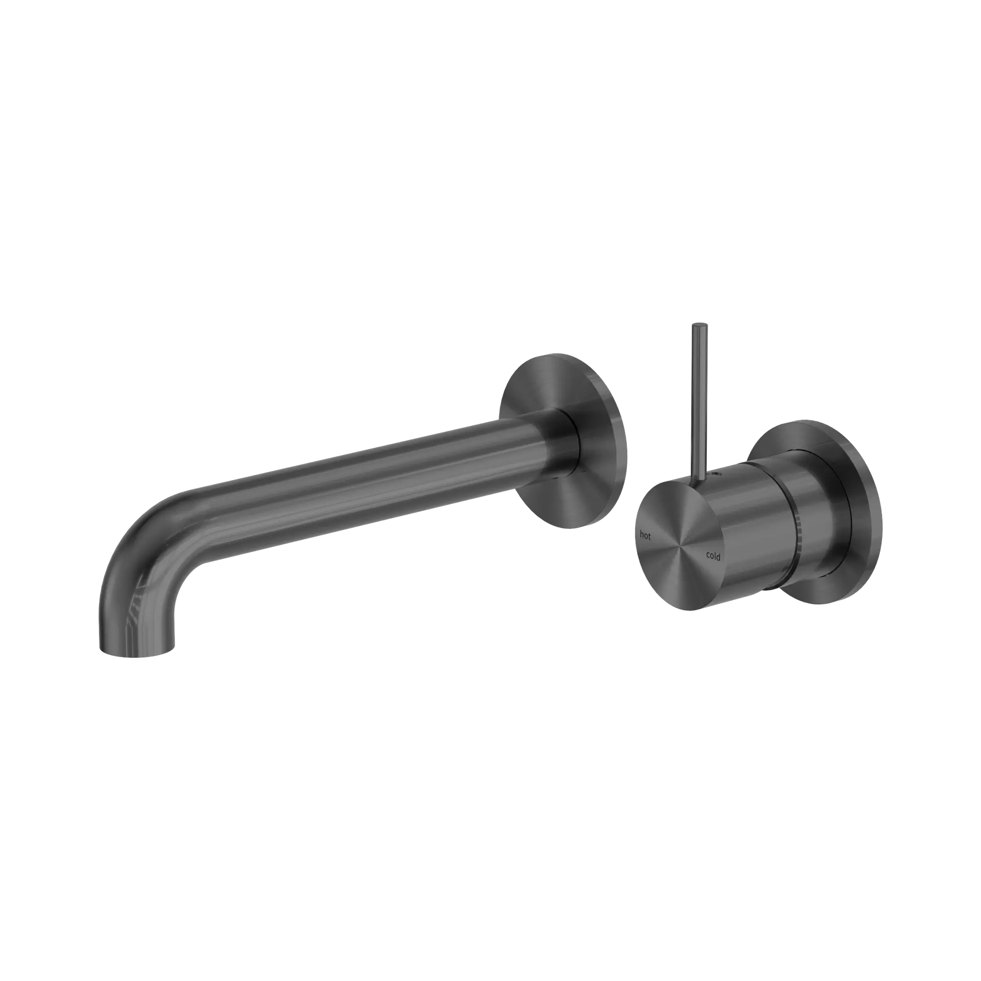NR221910 D185 GM Mecca Wall Basin Bath Mixer Separate Back Plate Handle Up 185mm Gun Metal image 1