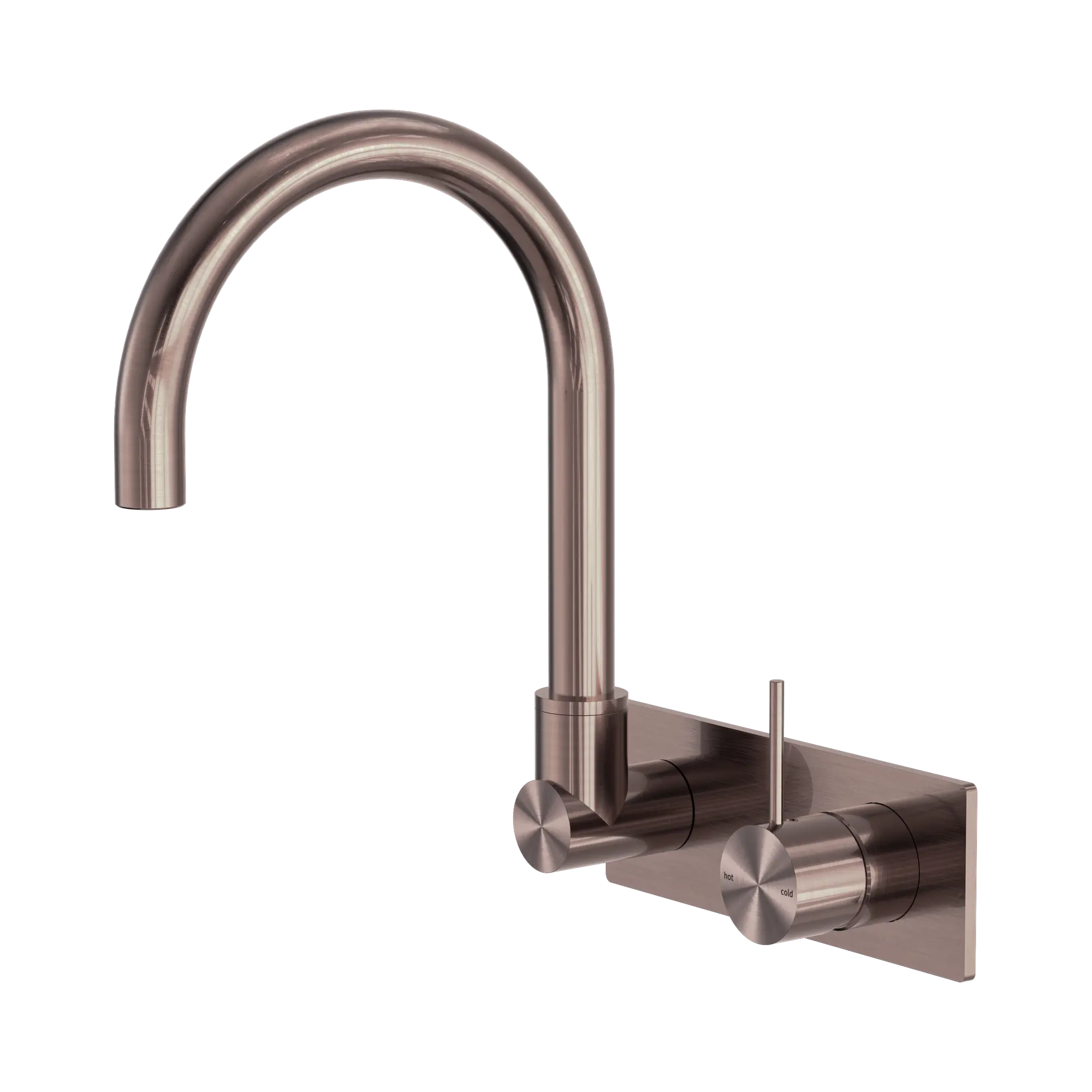 NR221910 PBZ Mecca Wall Basin Bath Mixer Swivel Spout Handle Up Brushed Bronze image 1