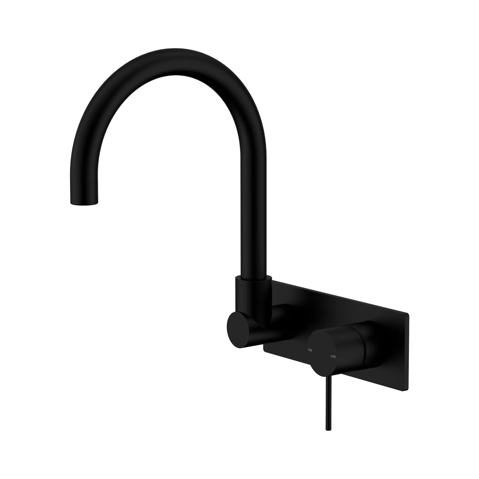 NR221910 QMB Mecca Wall Basin Bath Mixer Swivel Spout Matte Black image 1