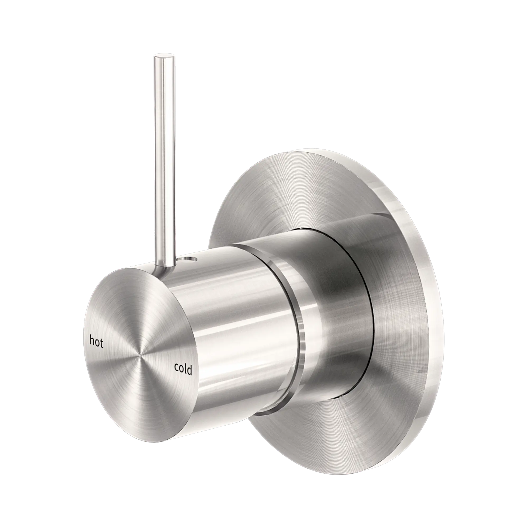 NR221911 BBN Mecca Shower Mixer Handle Up 80mm Plate Brushed Nickel image 1