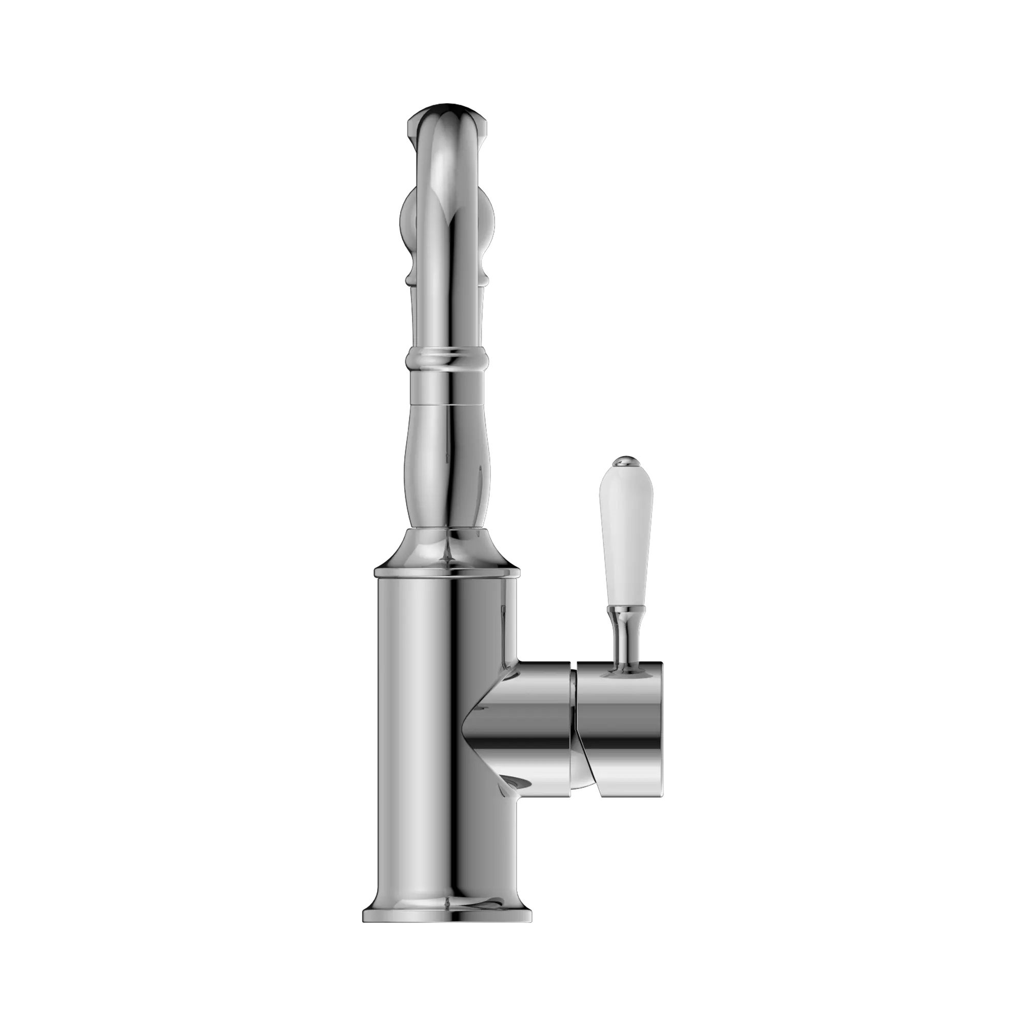 NR69210101 CH York Basin Mixer With White Porcelain Lever Chrome image 2