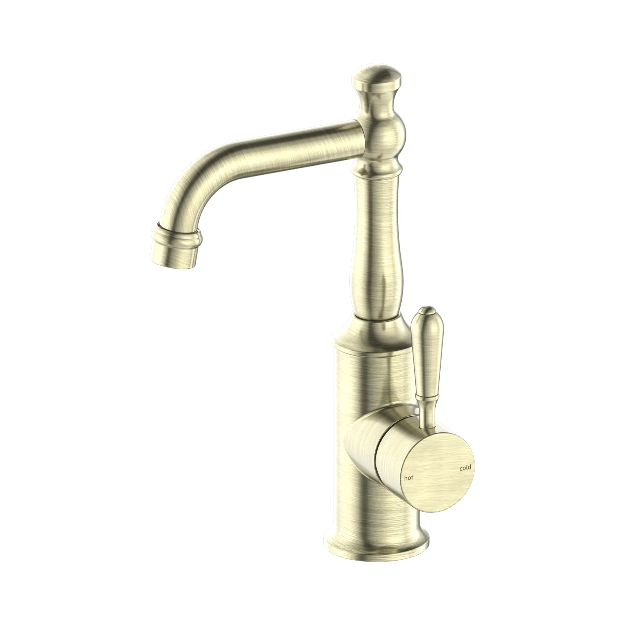 NR69210102 AB York Basin Mixer With Metal Lever Aged Brass image 1