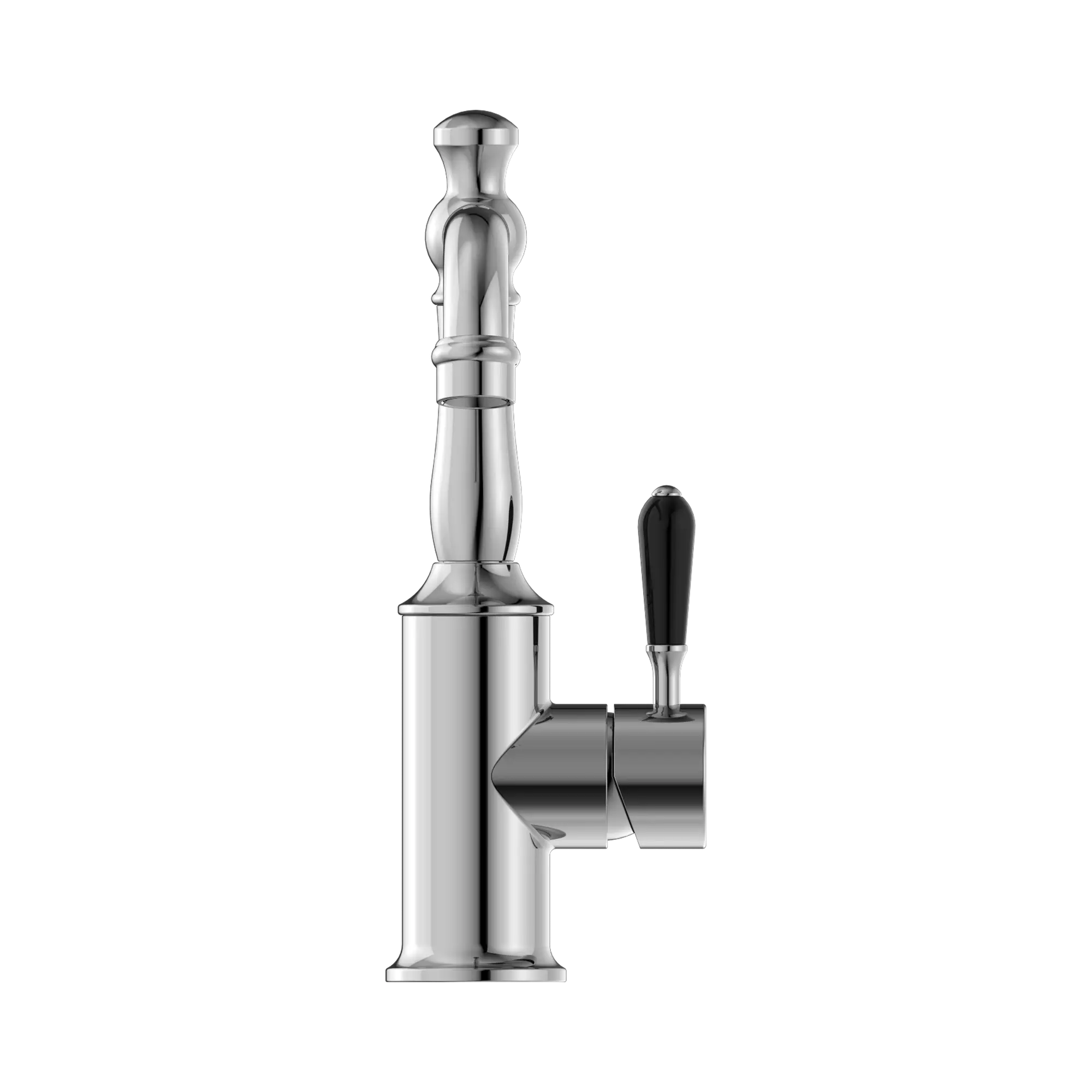 NR69210103 CH York Basin Mixer With Black Porcelain Lever Chrome image 2