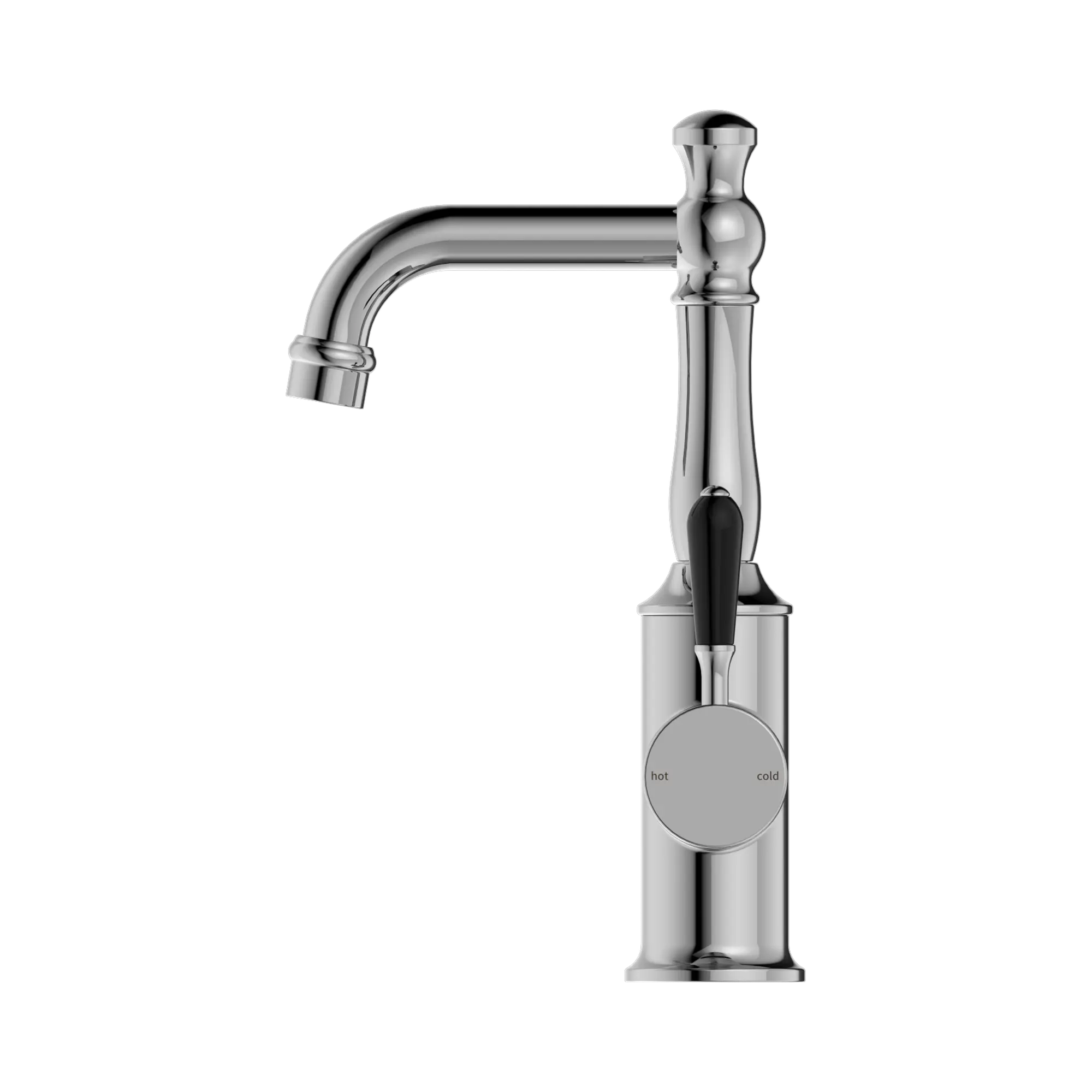 NR69210103 CH York Basin Mixer With Black Porcelain Lever Chrome image 3