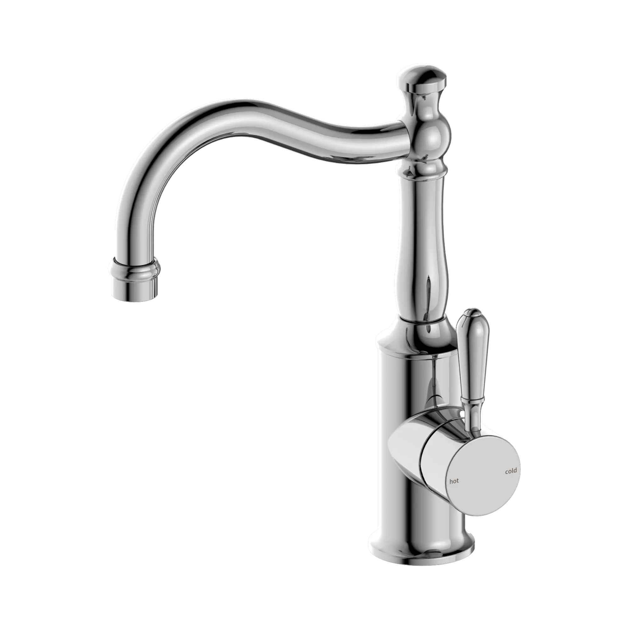 NR69210202 CH York Basin Mixer Hook Spout With Metal Lever Chrome image 3