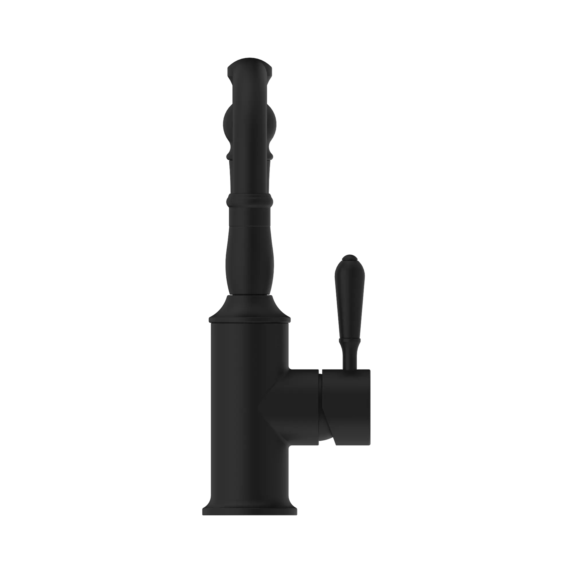 NR69210202 MB York Basin Mixer Hook Spout With Metal Lever Matte Black image 2
