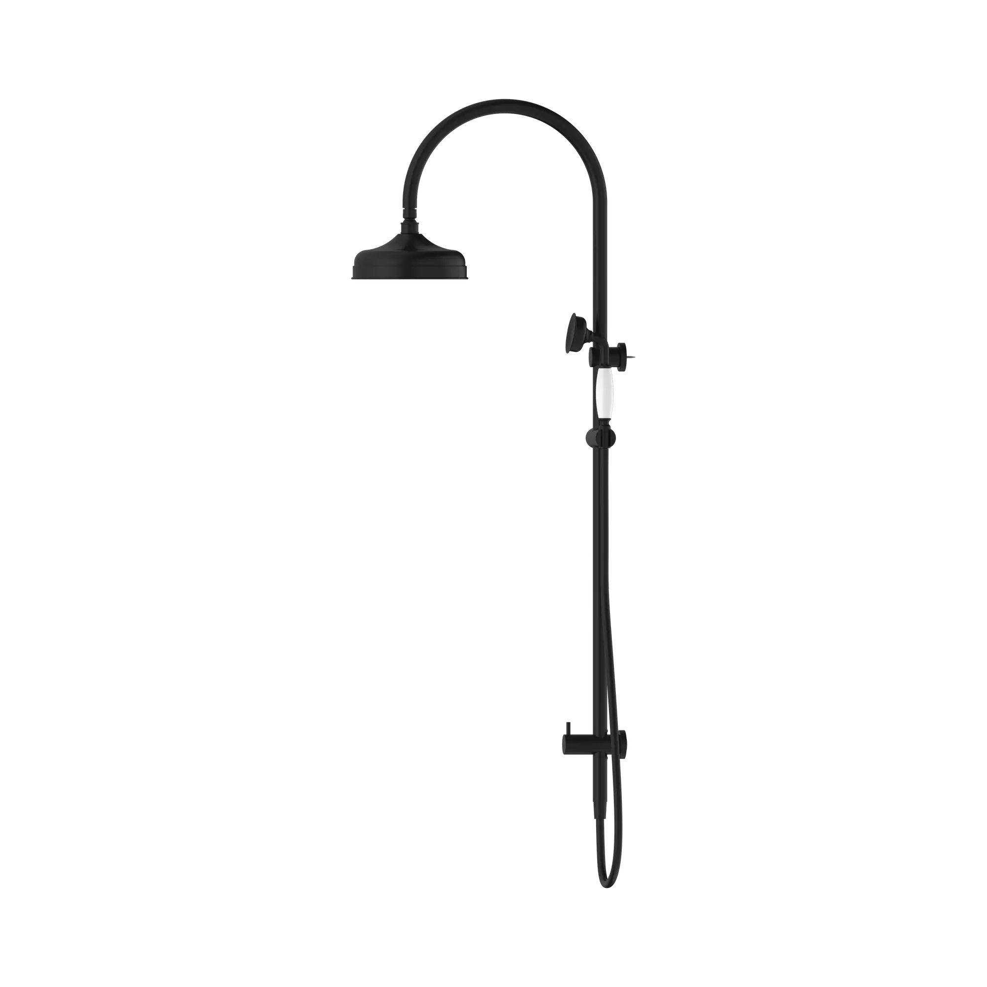 NR69210501 MB York Twin Shower With White Porcelain Hand Shower Matte Black image 3