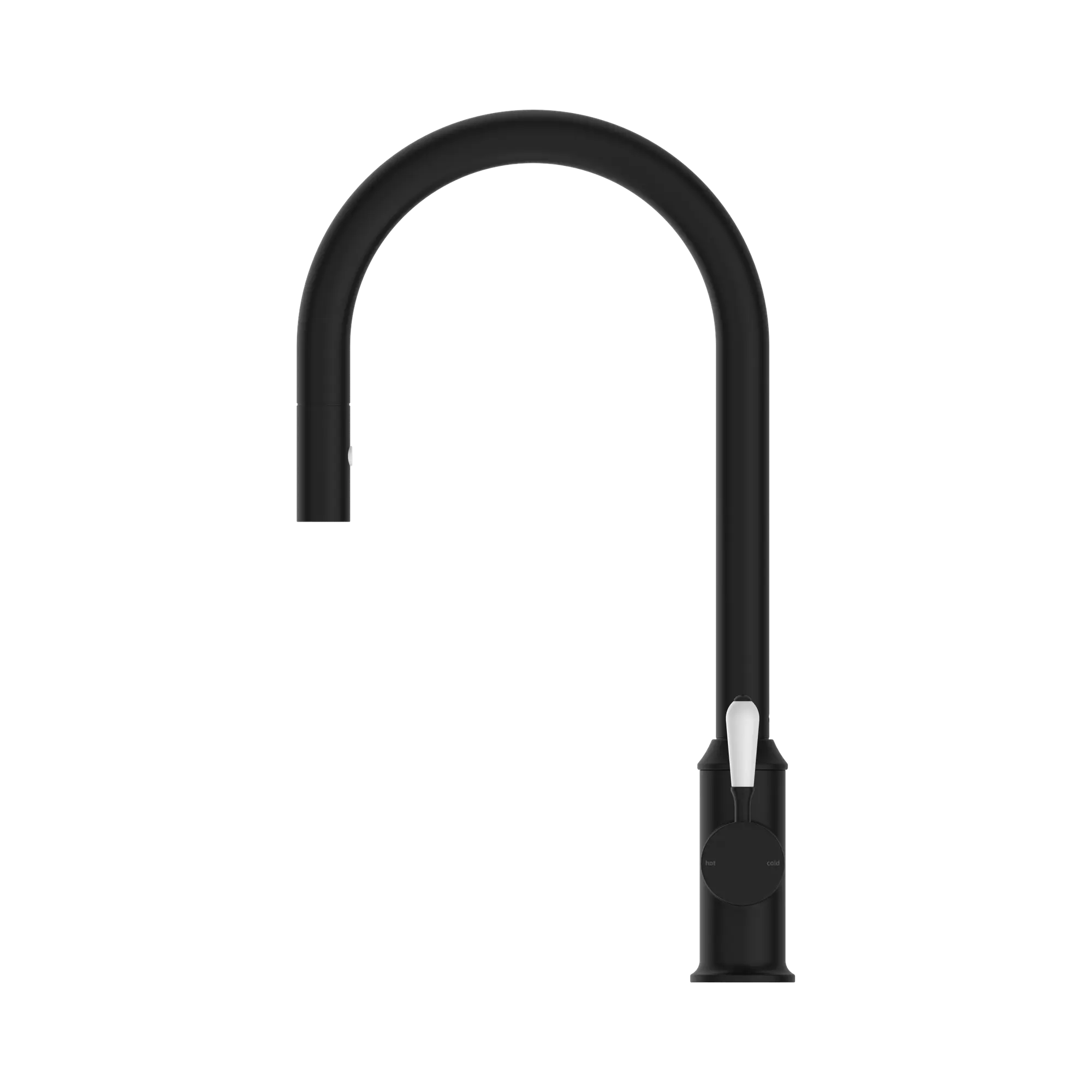 NR69210801 MB York Pull Out Sink Mixer With Vegie Spray Function With White Porcelain Lever Matte Black image 3